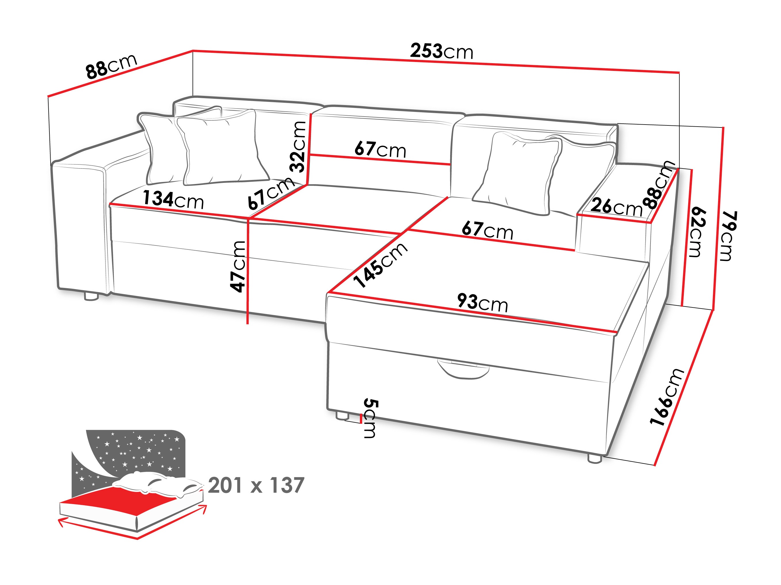 Ъглов диван Clovis 116 (Coral 15)