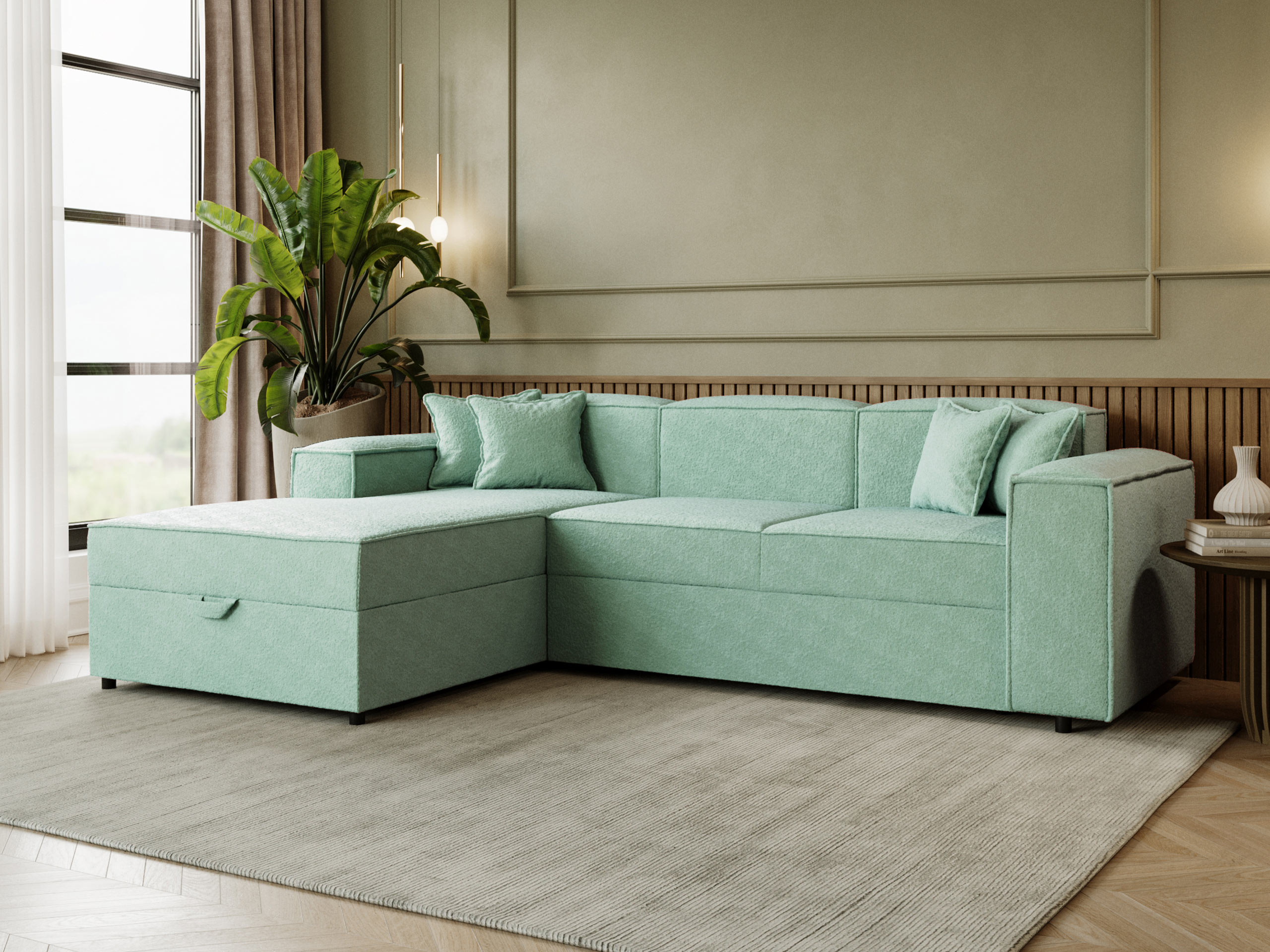 Ъглов диван Clovis 116 (Coral 55)