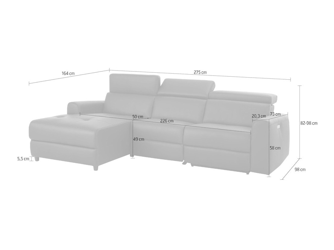 Ъглов реклайнер Denton 1490 (Антрацит)