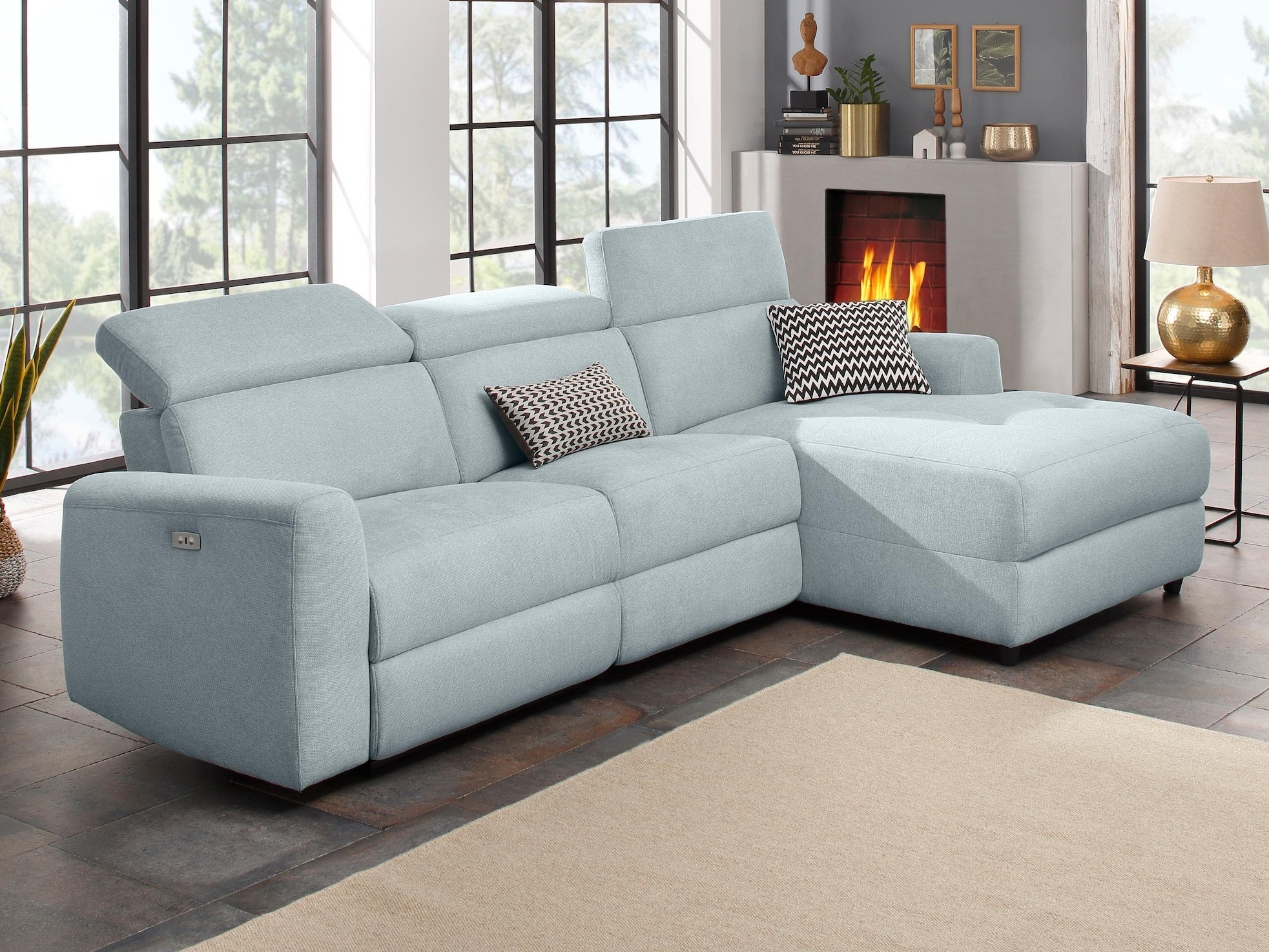 Ъглов реклайнер Denton 1490 (Светлосиньо)