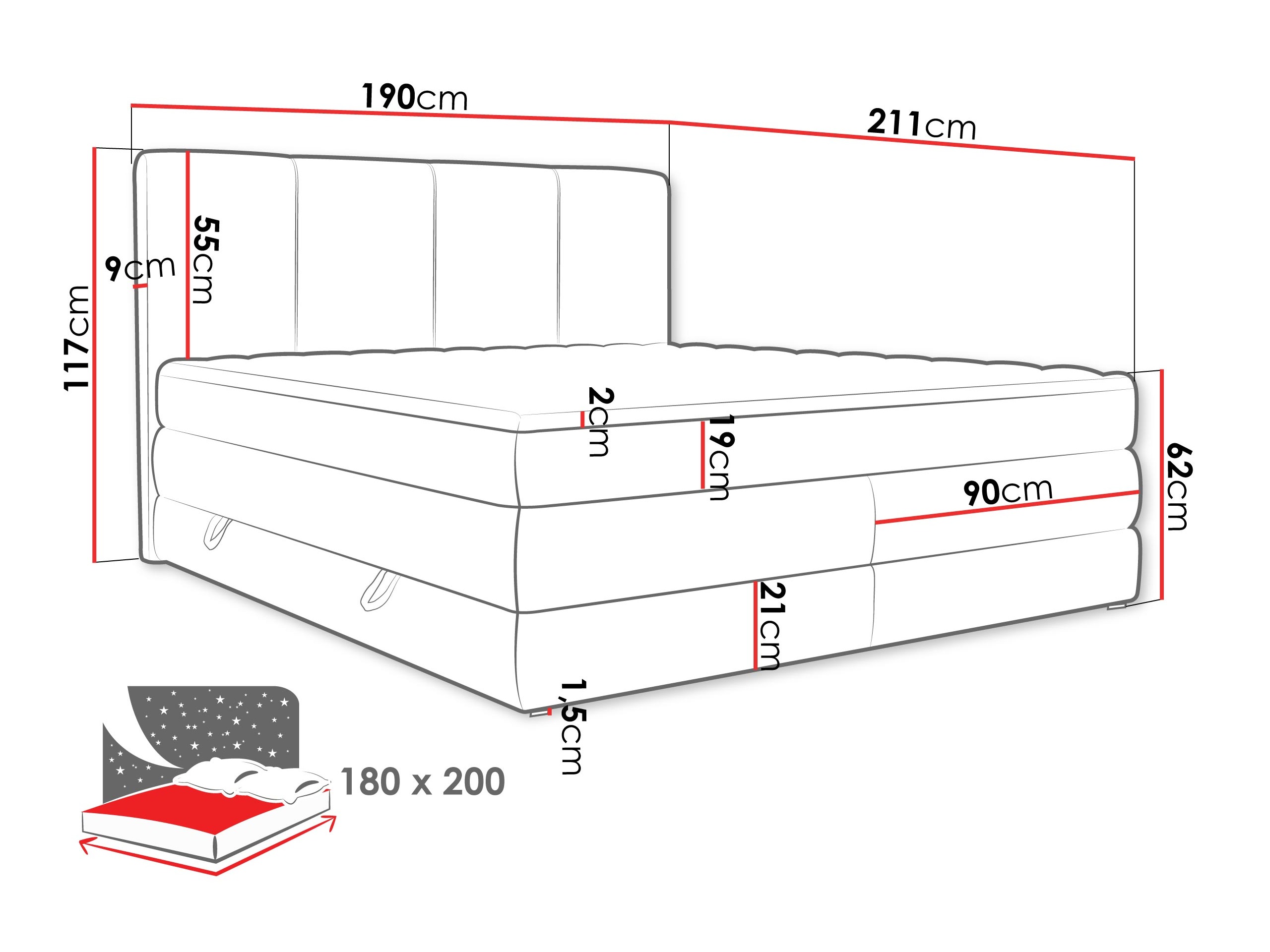 Континентално легло ComfiDream 205 (Onega 14)