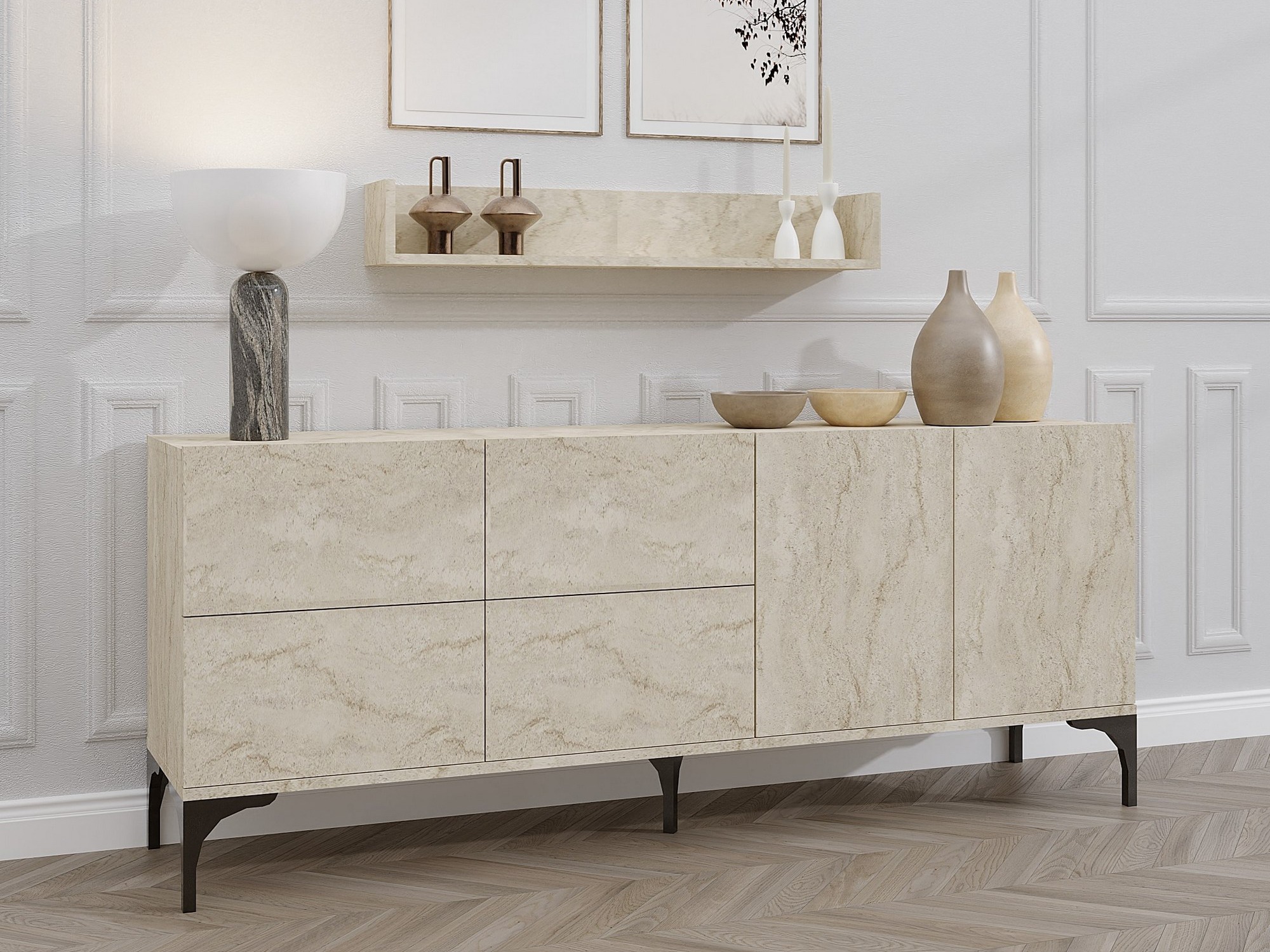 Шкаф Vestesu 140 (Светъл Travertine)