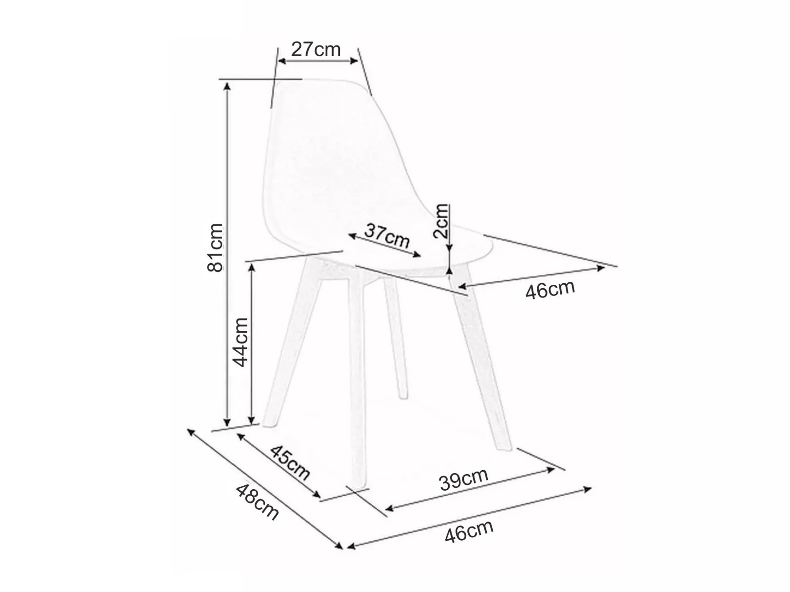 Стол Detroit 834 (Сив)