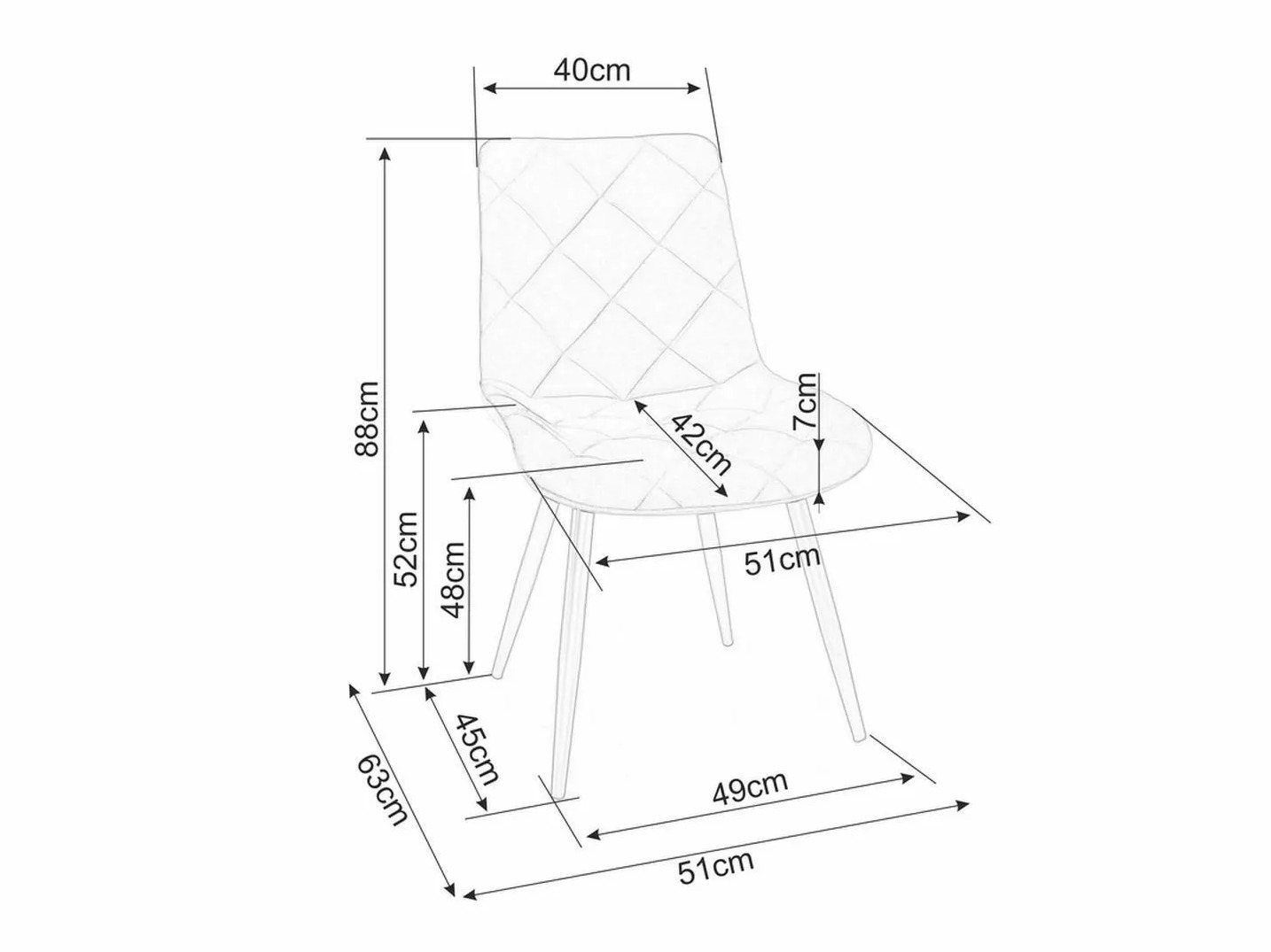 Стол Detroit 836 (Черен)