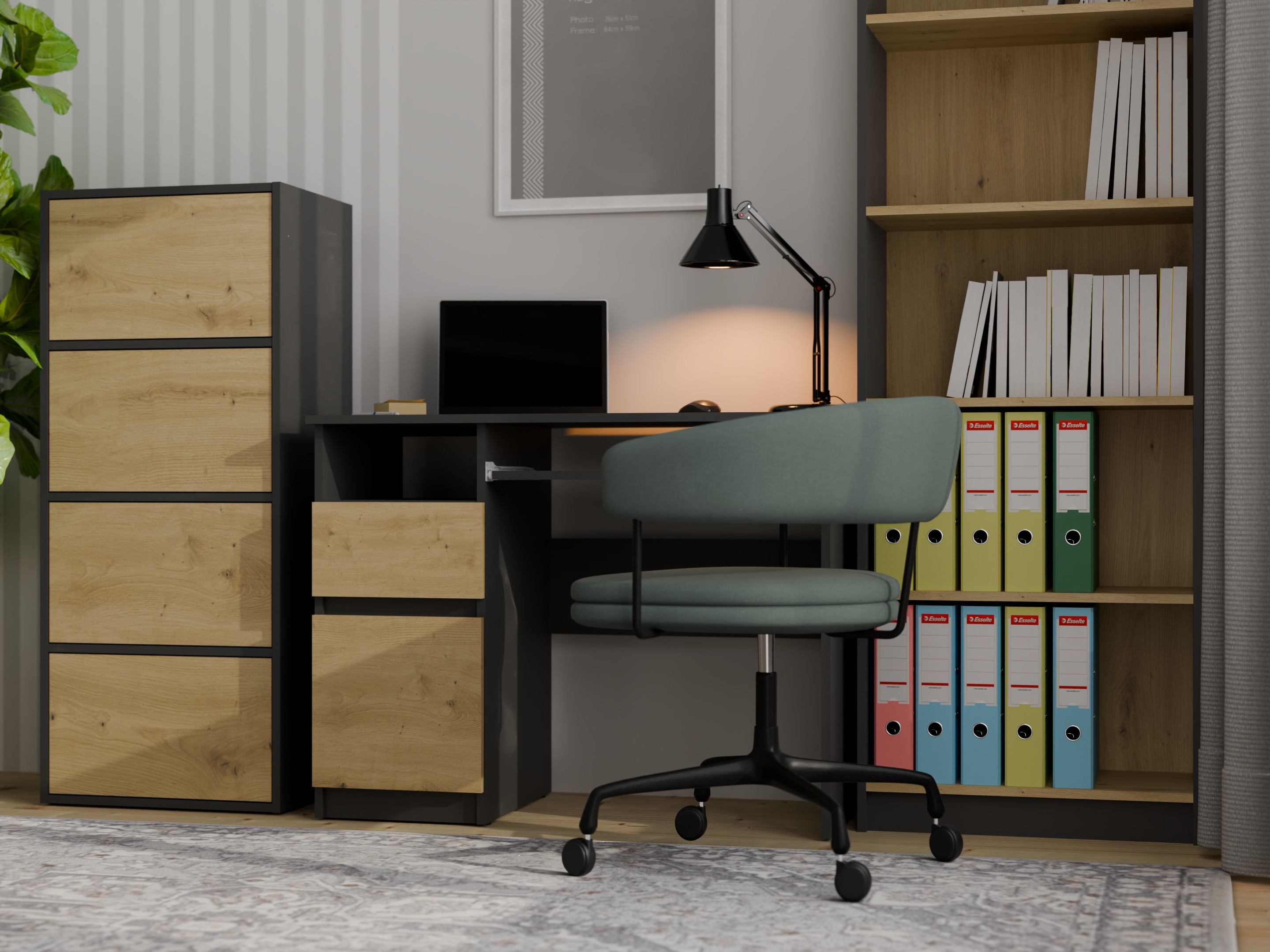Шкаф Mandeville 298 (Антрацит + Artisan дъб)