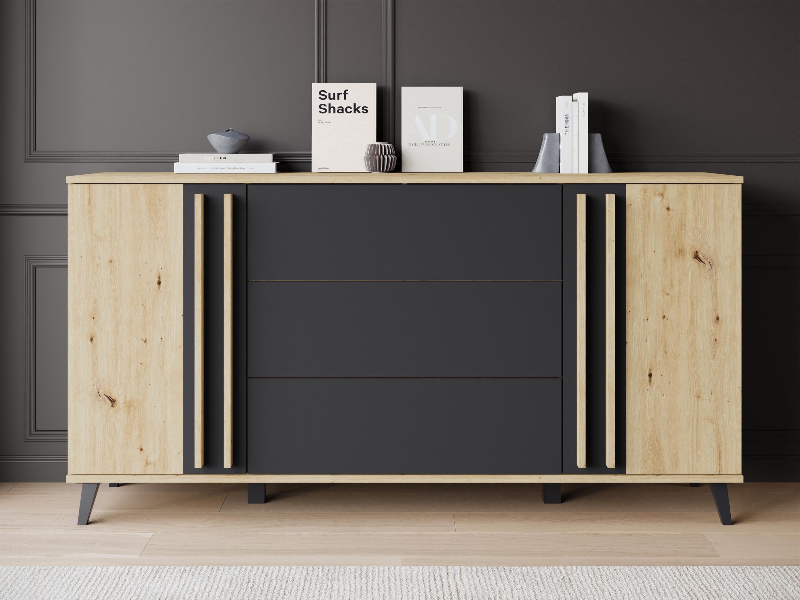 Скрин Temora 100 (Artisan дъб + Графит)