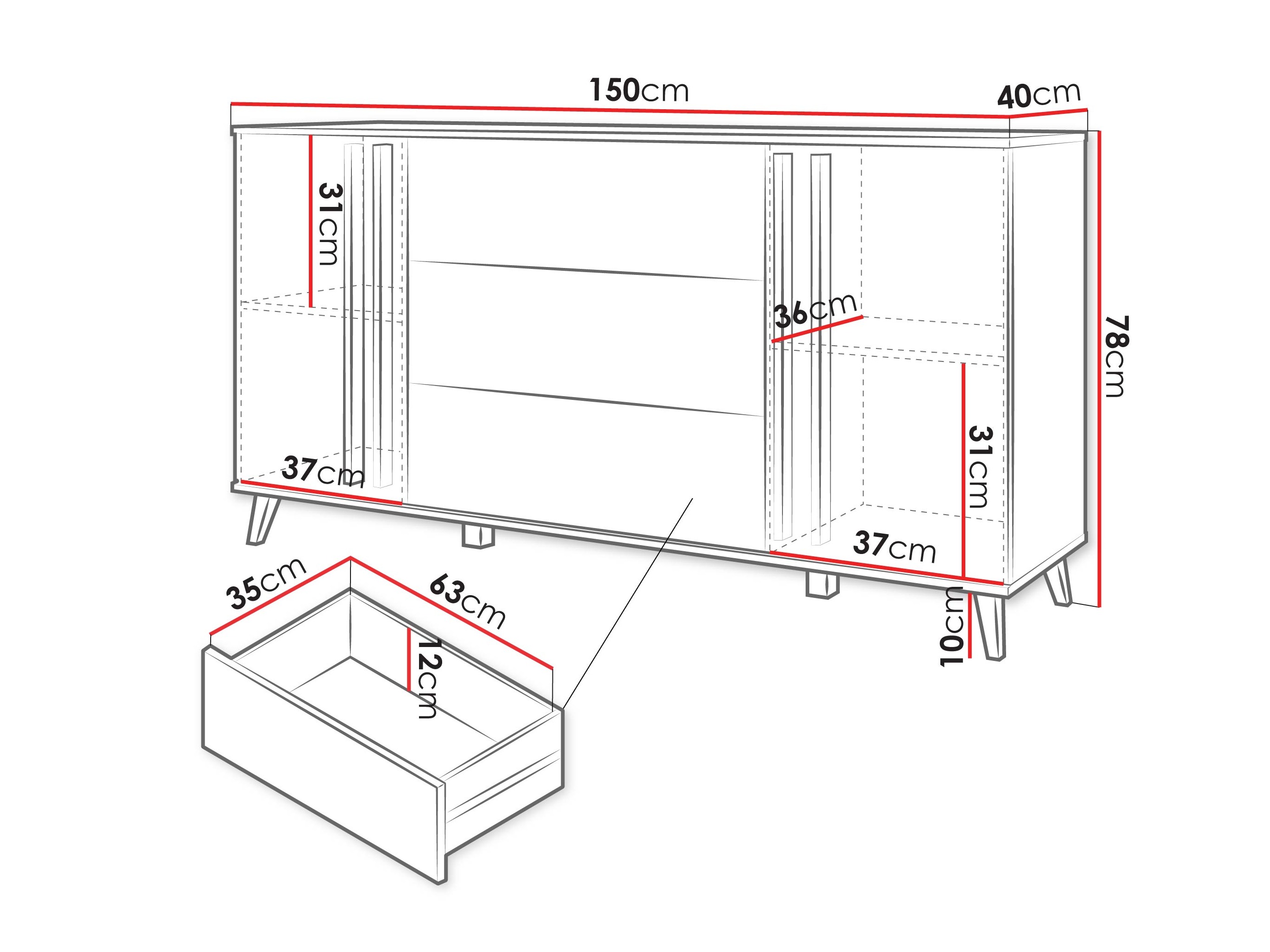 Скрин Temora 100 (Artisan дъб + Графит)