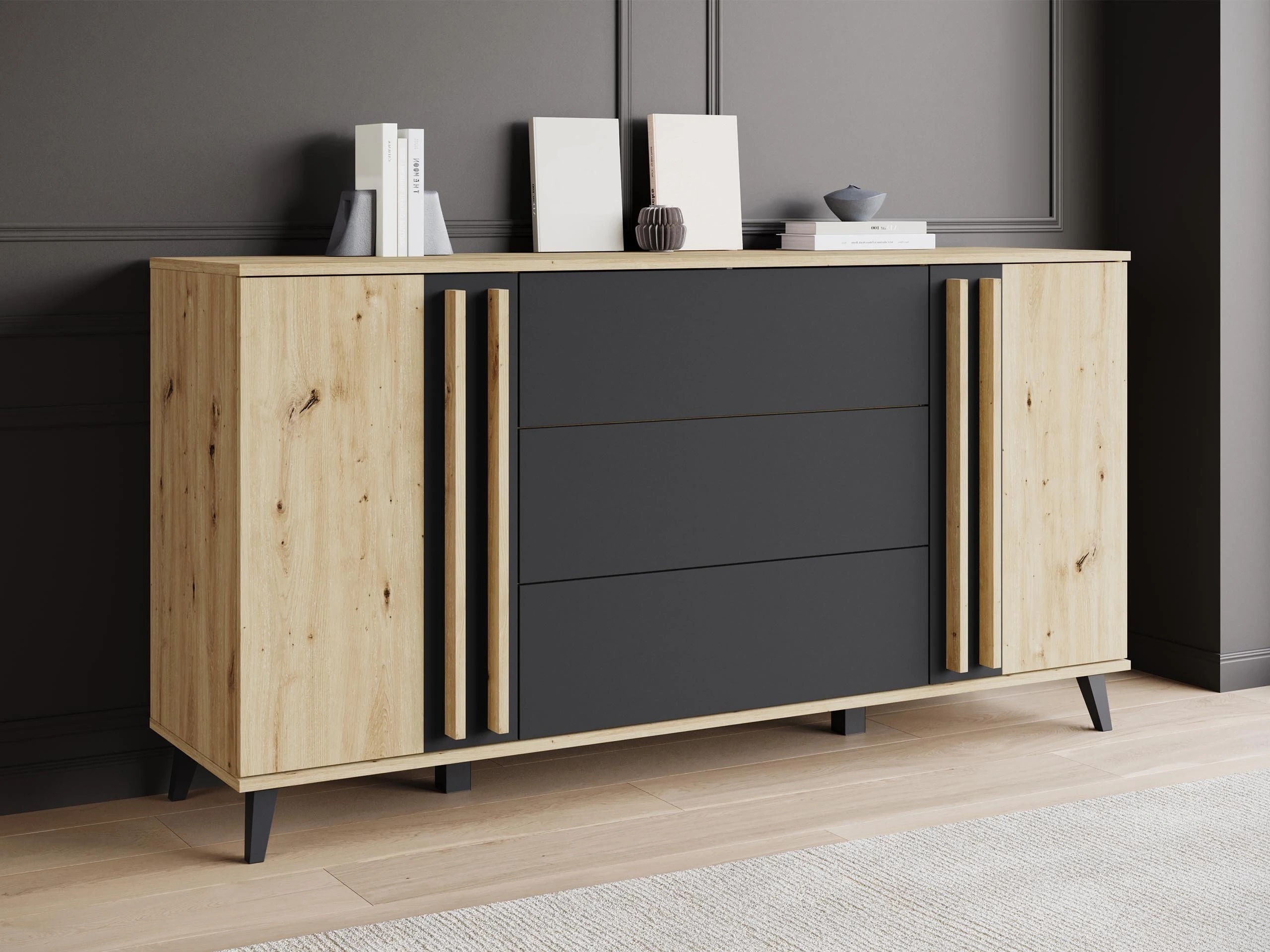 Скрин Temora 100 (Artisan дъб + Графит)