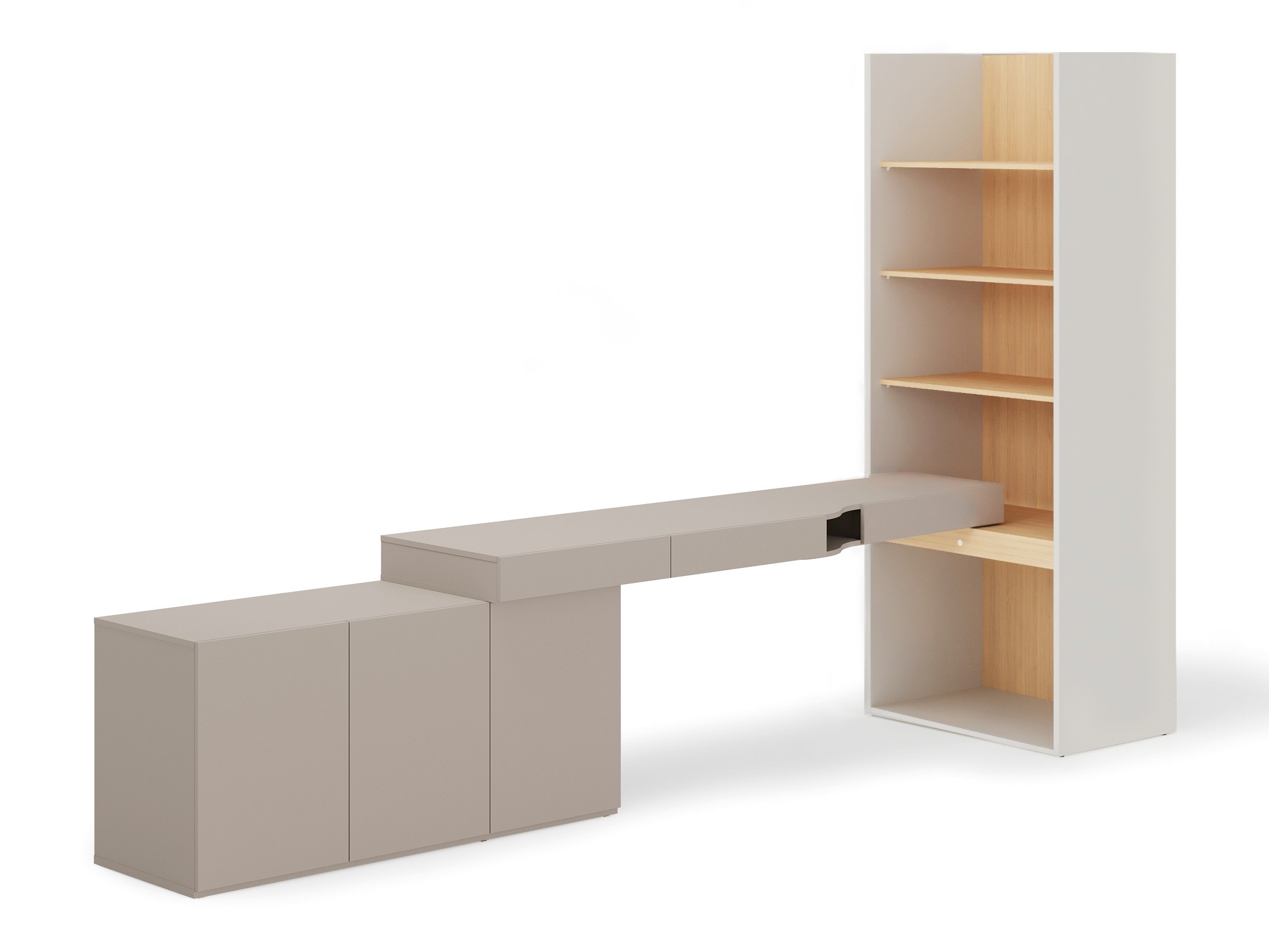 Комплект за домашен офис Evareve 118 (Сив + Дъб)