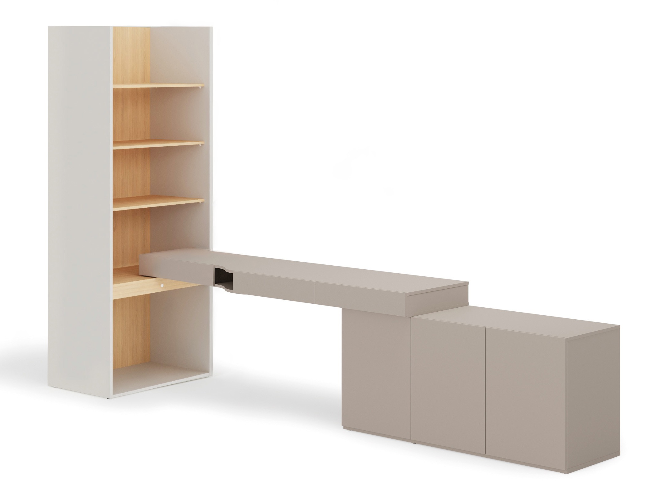 Комплект за домашен офис Evareve 118 (Сив + Дъб)