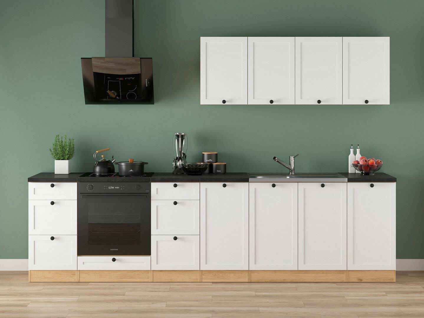 Модулен кухненски комплект Classic White Oak 123