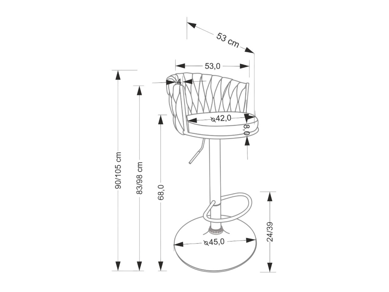 Бар стол Houston 2016 (Бежов + Черен)