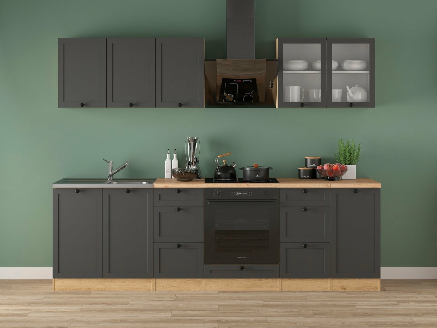 Модулен кухненски комплект Classic Grey Oak 118