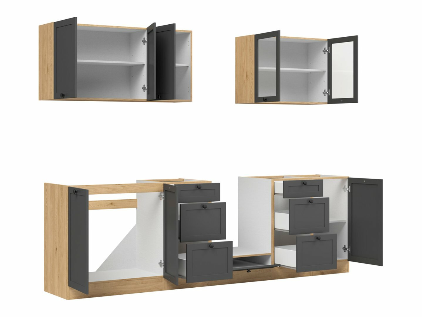 Модулен кухненски комплект Classic Grey Oak 118