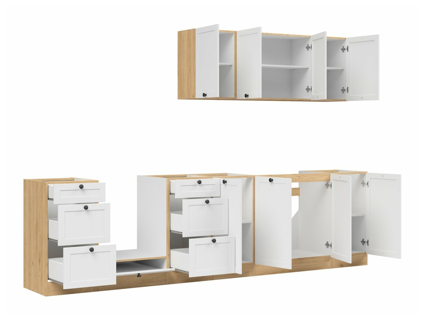 Модулен кухненски комплект Classic White Oak 123