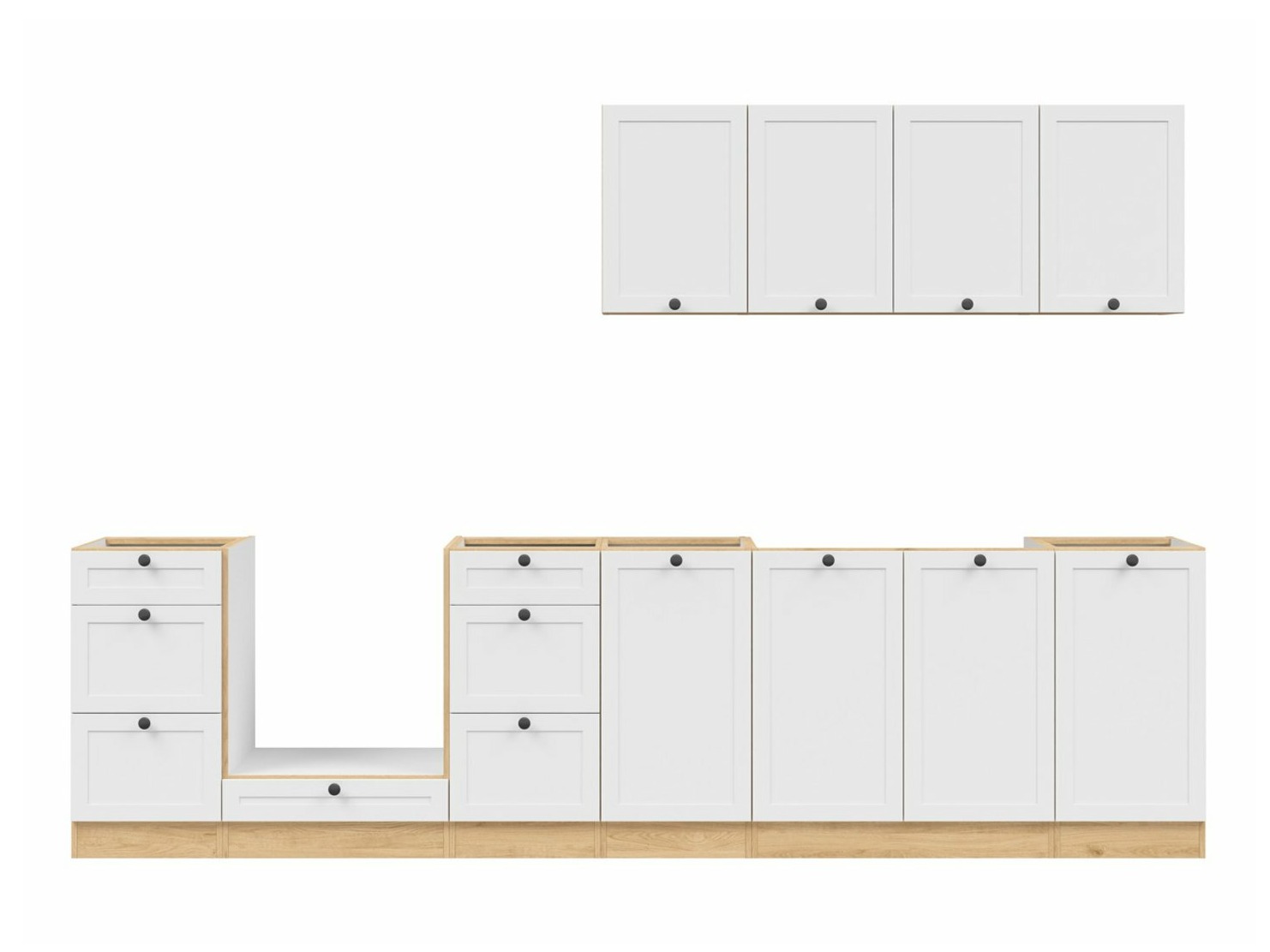 Модулен кухненски комплект Classic White Oak 123