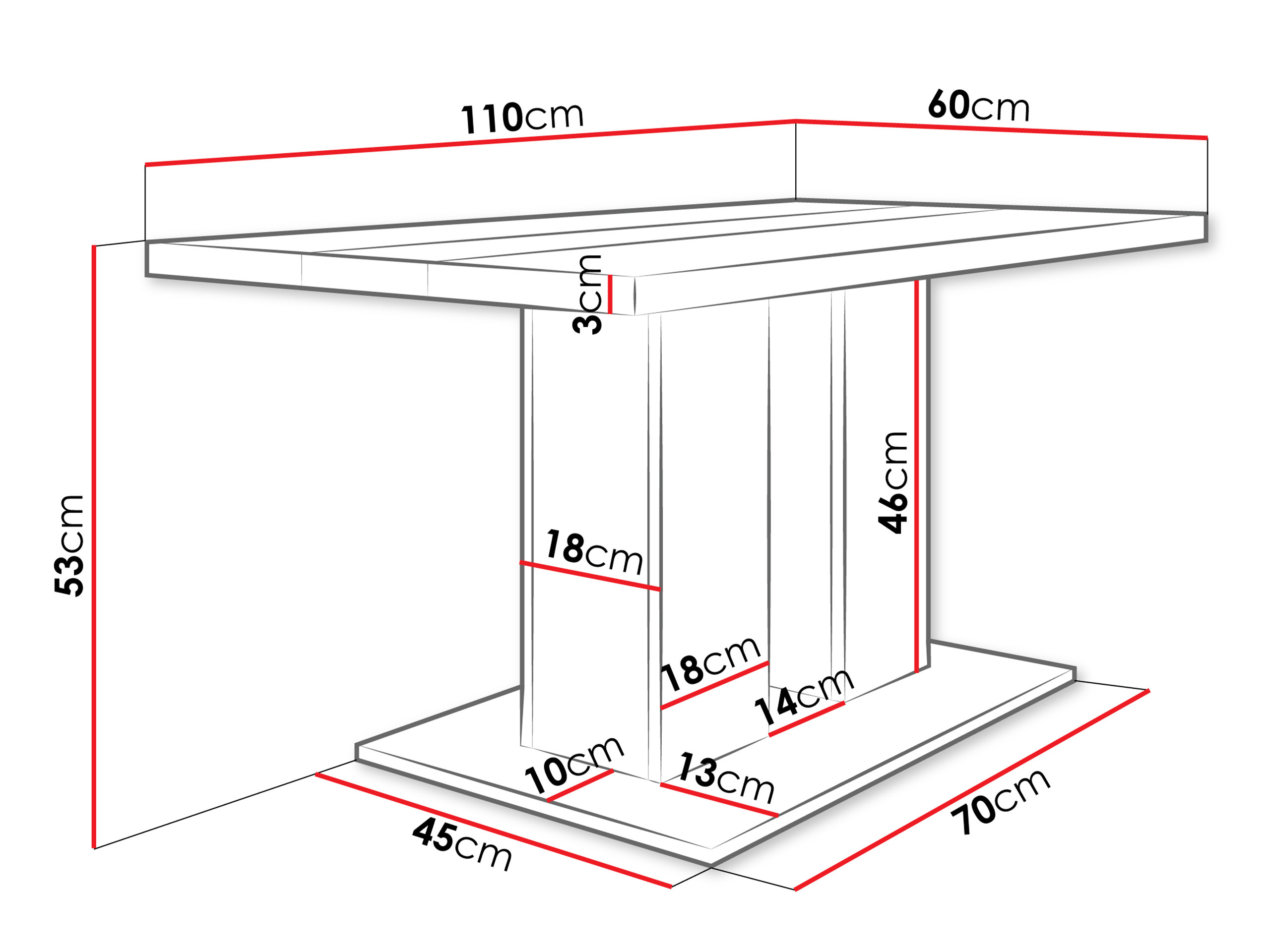Масичка за кафе Tucson 147 (Бял + Черен)