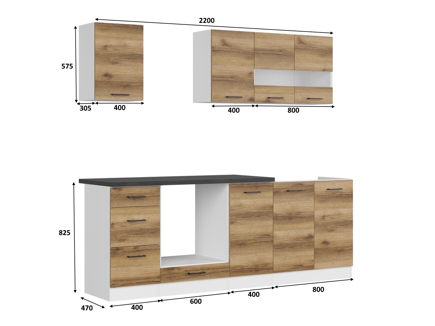 Модулен кухненски комплект Dela 114