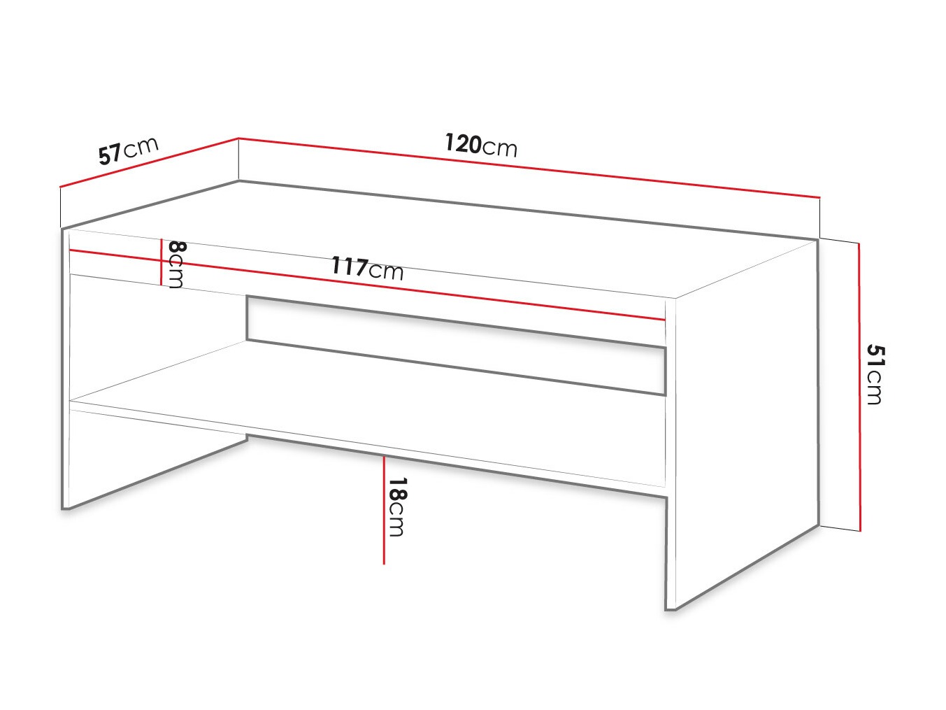 Масичка за кафе Levmari 105 (Бял)