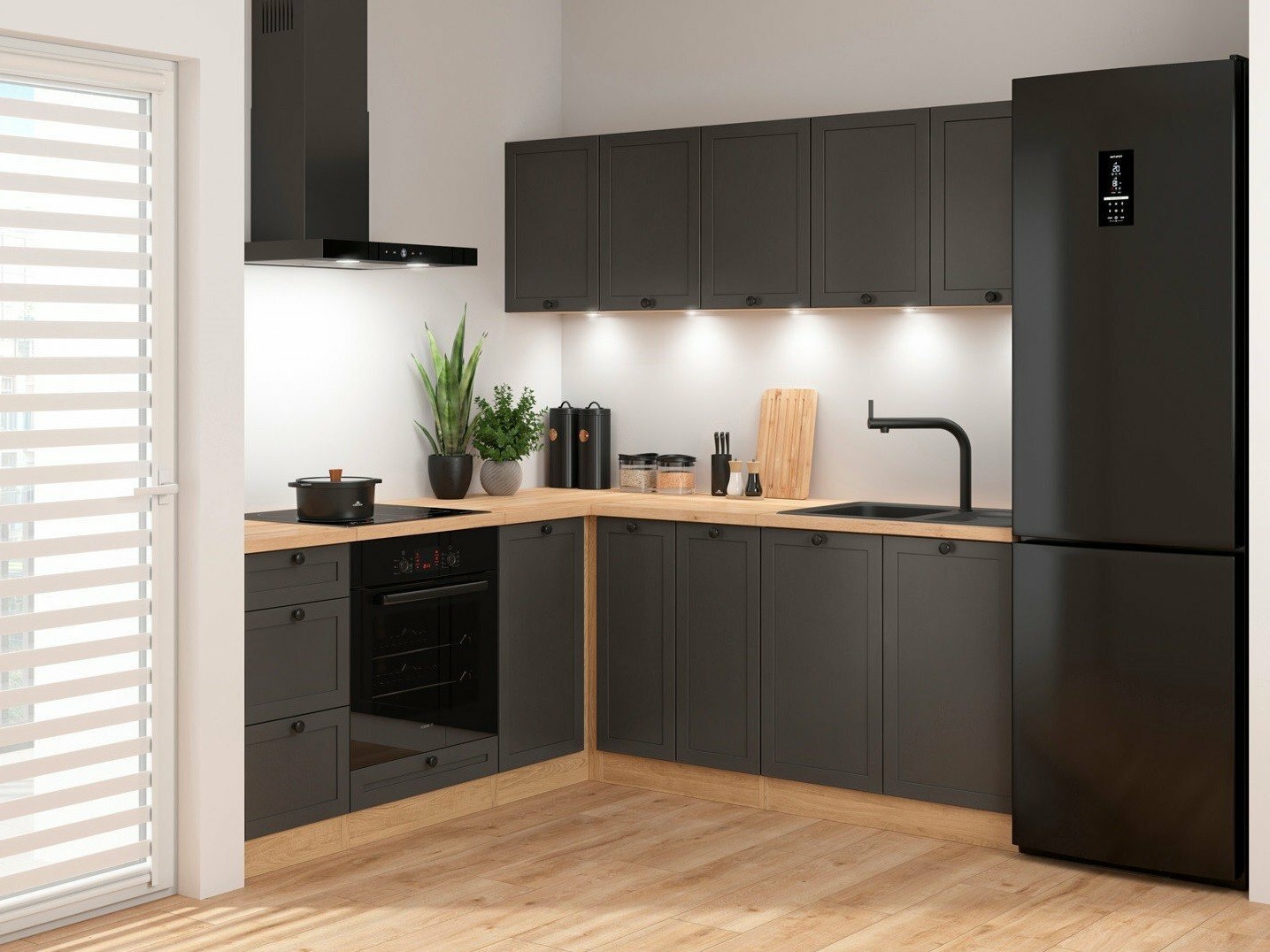 Модулен кухненски комплект Classic Grey Oak 120