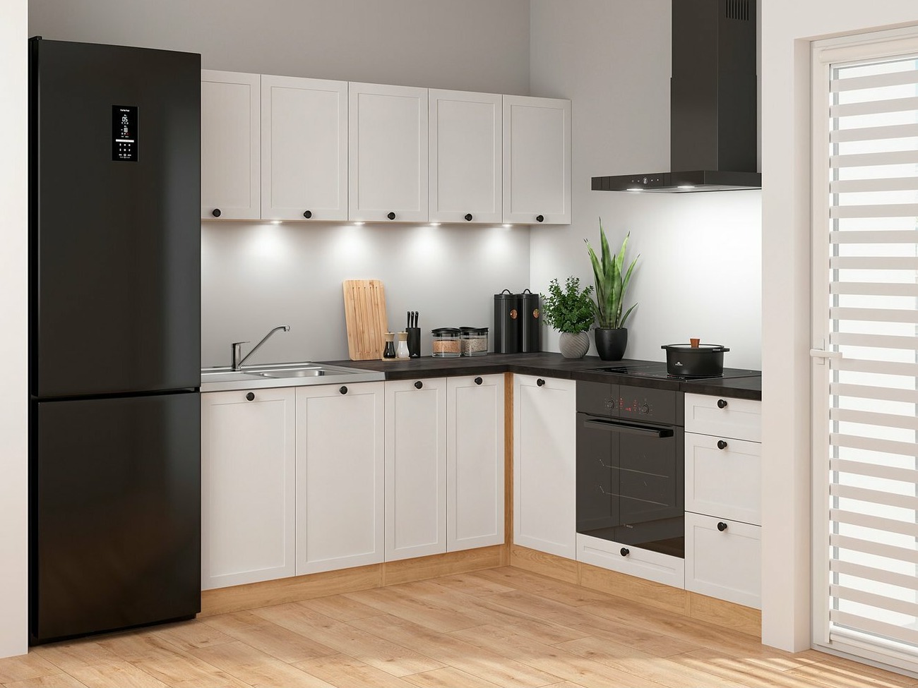 Модулен кухненски комплект Classic White Oak 124