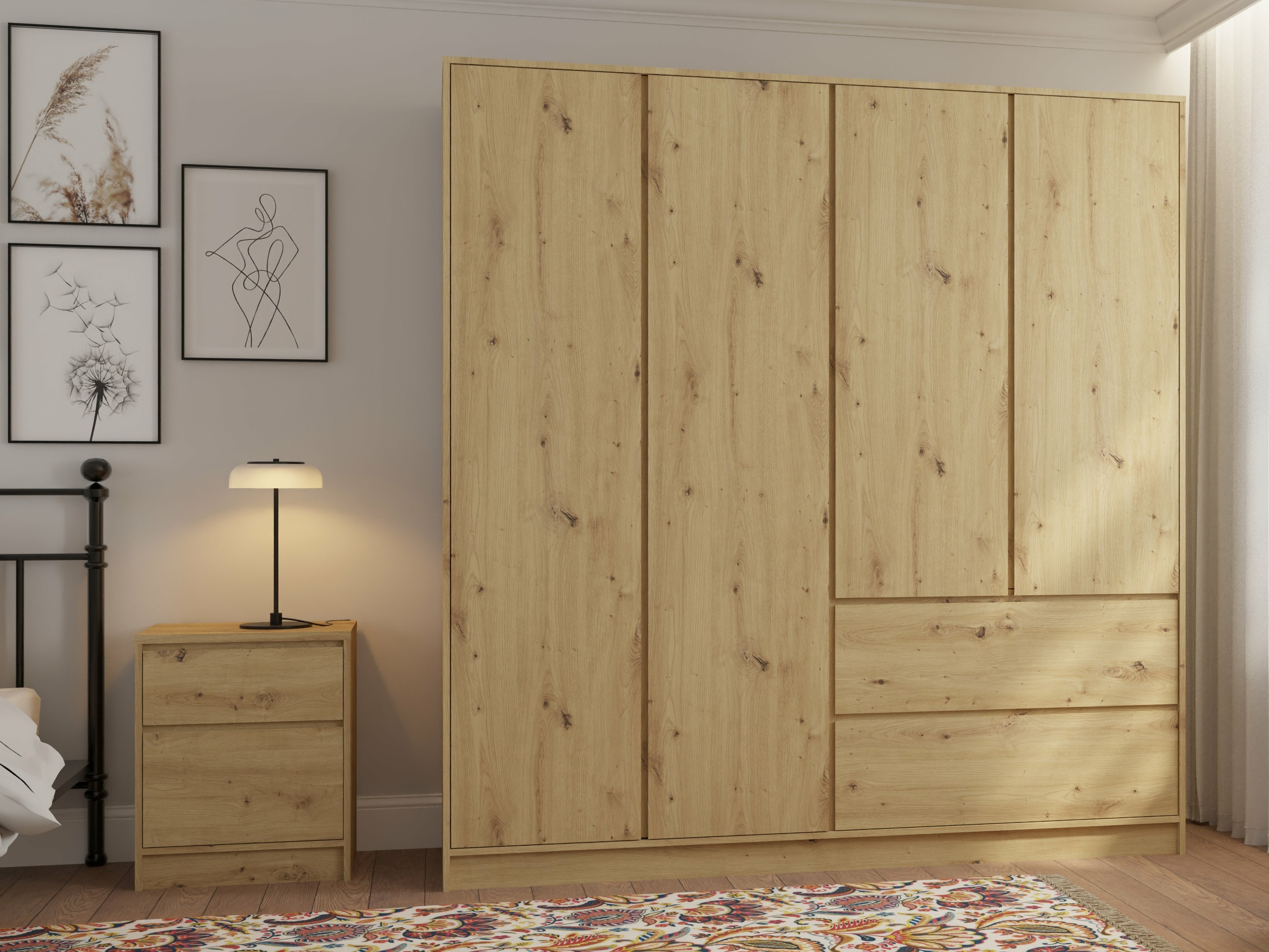 Нощно шкафче Mervese 100 (Artisan дъб)