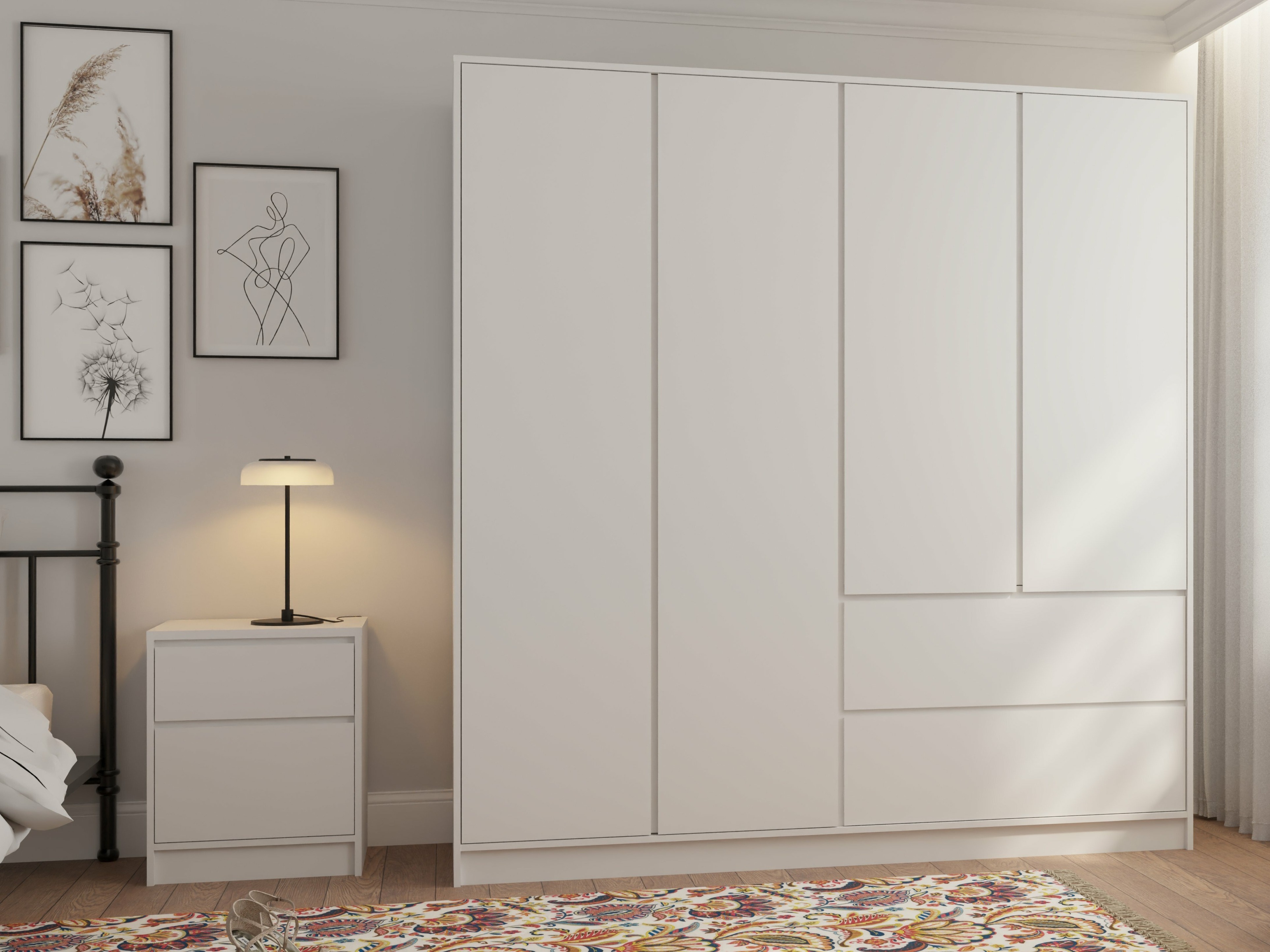 Нощно шкафче Mervese 100 (Бял)