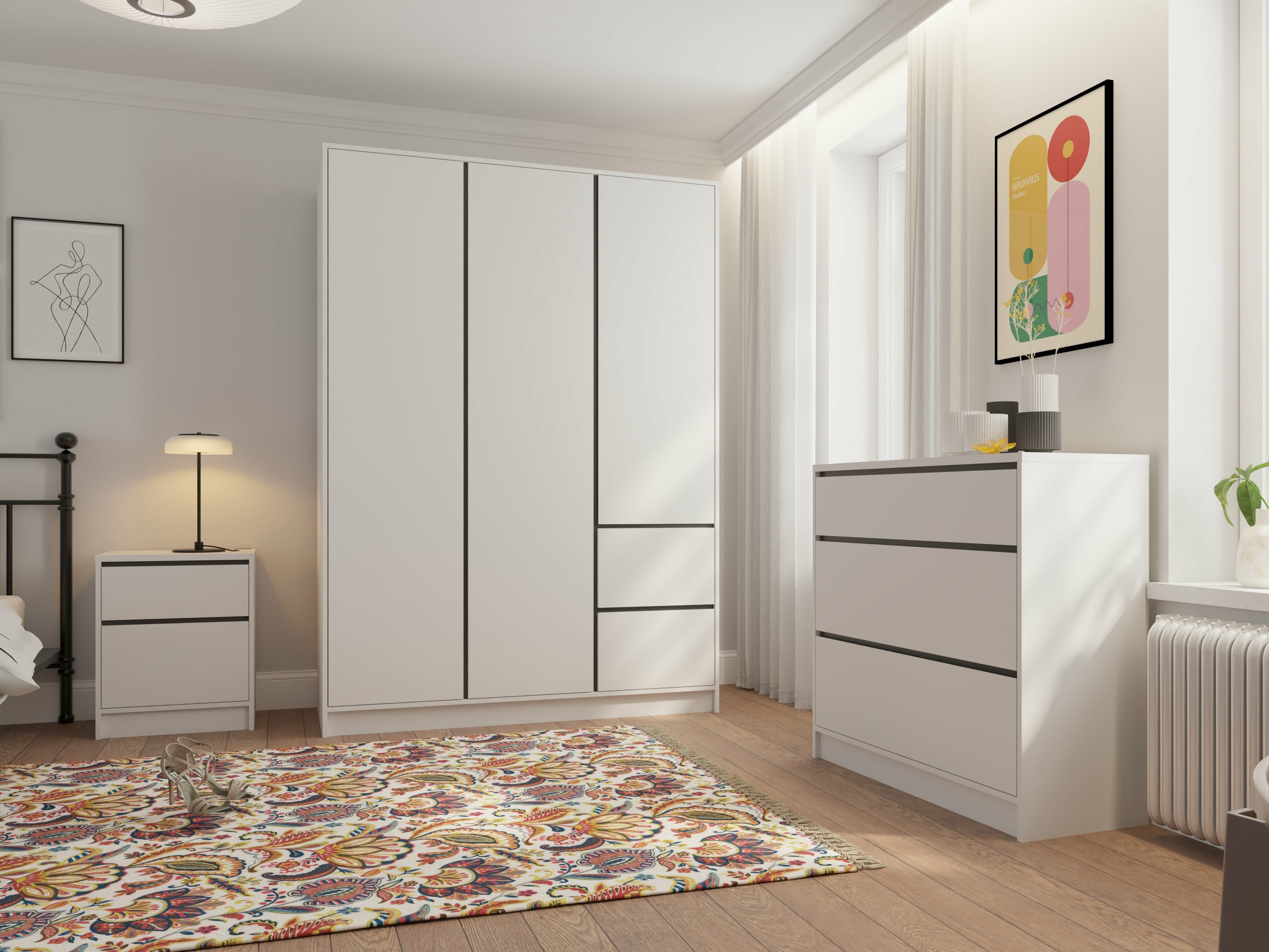 Нощно шкафче Mervese 100 (Бял)