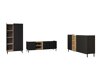 Комплект за хол Veldome 103 (Черен + Светлокафяво)