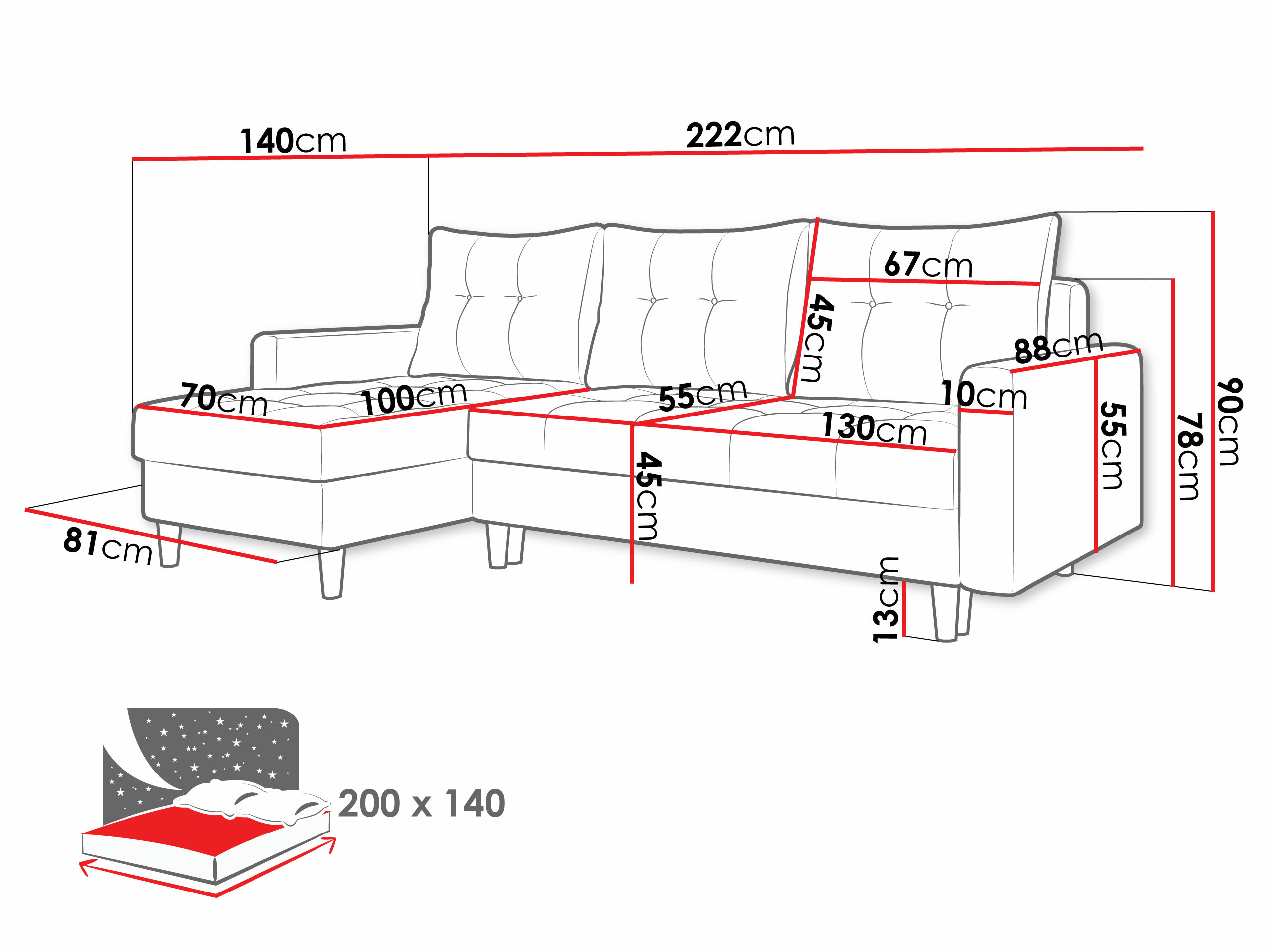 Ъглов диван Boulder 100 (Malmo 90)