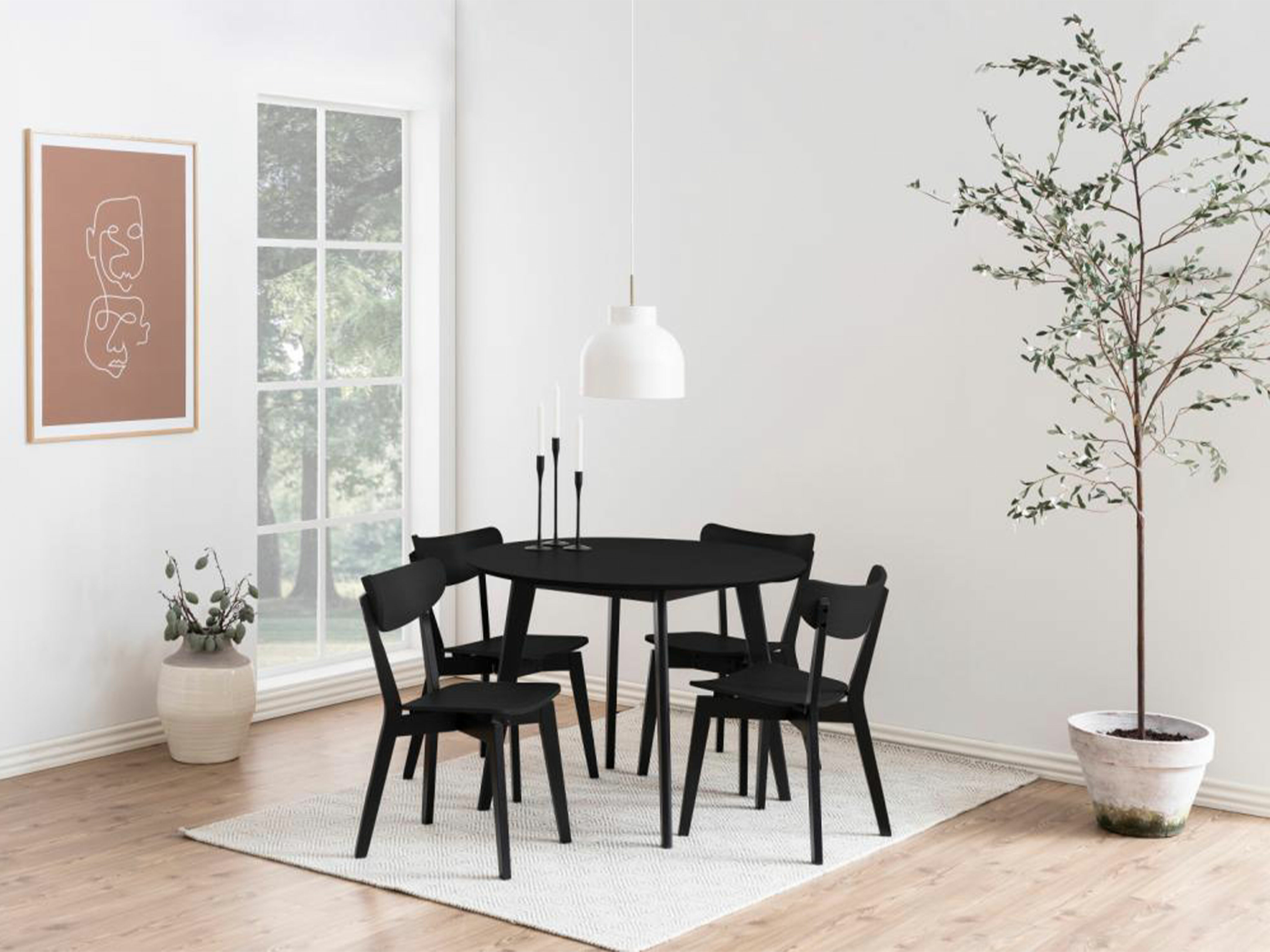 Стол Norsica 319 (Черен дъб + Черен)