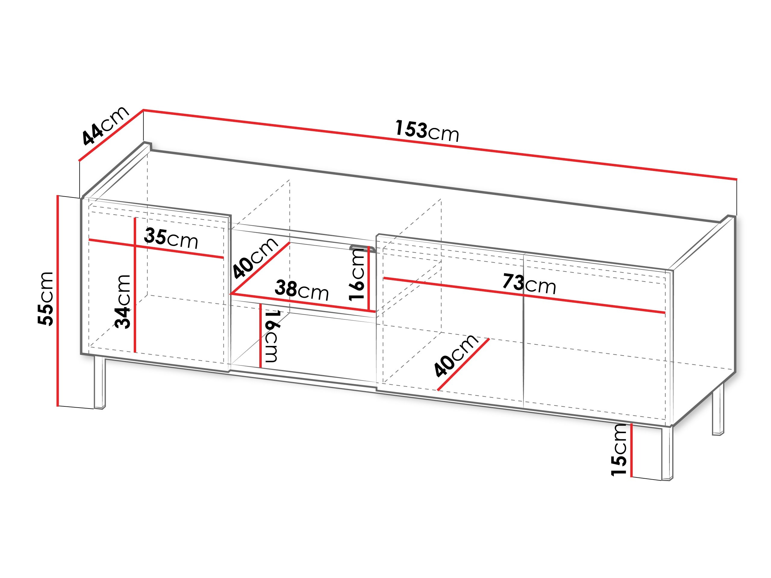 ТВ шкаф Veldome 102 (Кашмир + Дъб)