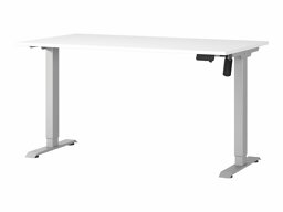 Офис бюро с регулируема височина Lartesi 116 (Бял + Сребро)