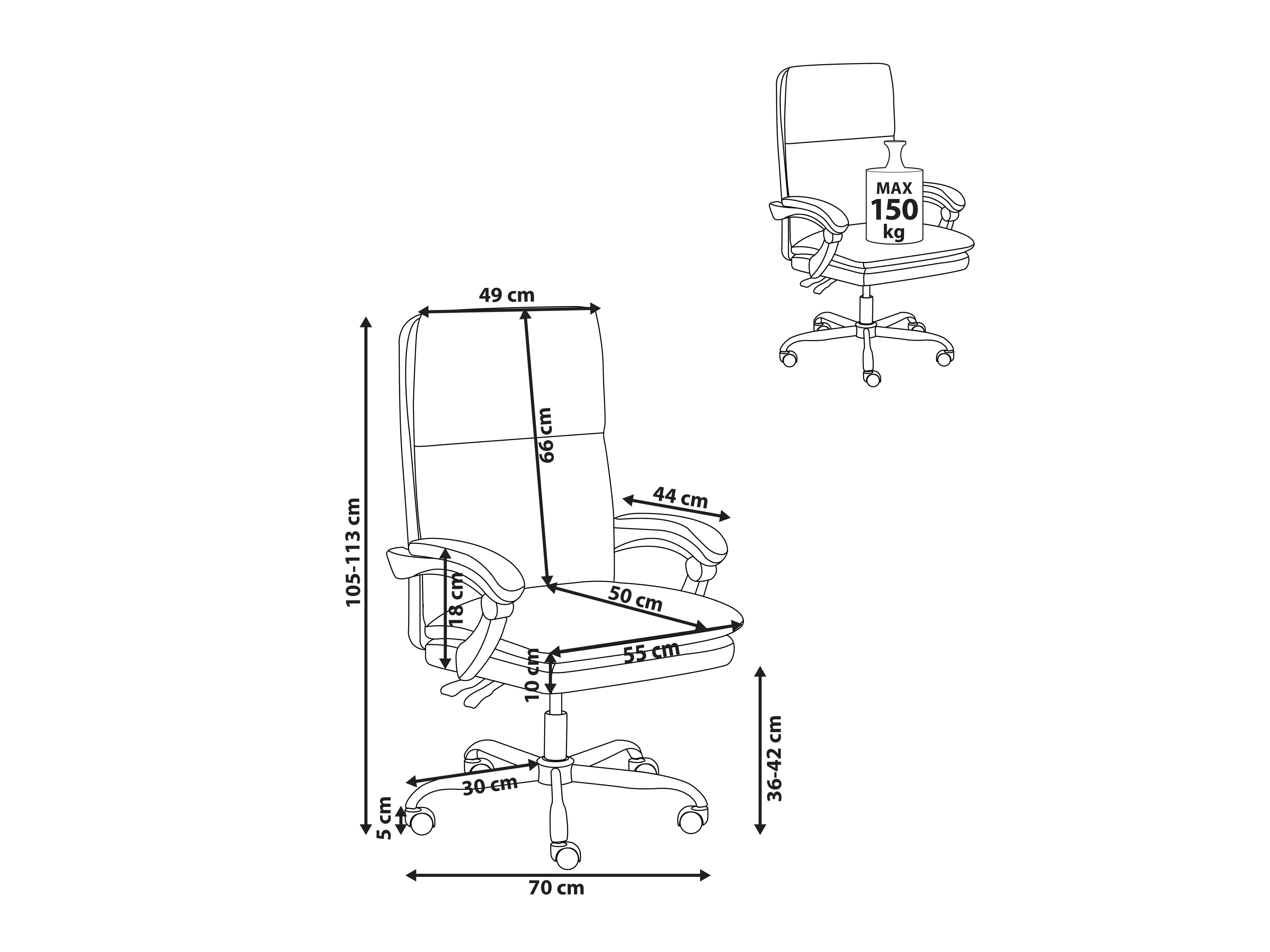 Офис стол Berwyn 2762 (Черен)