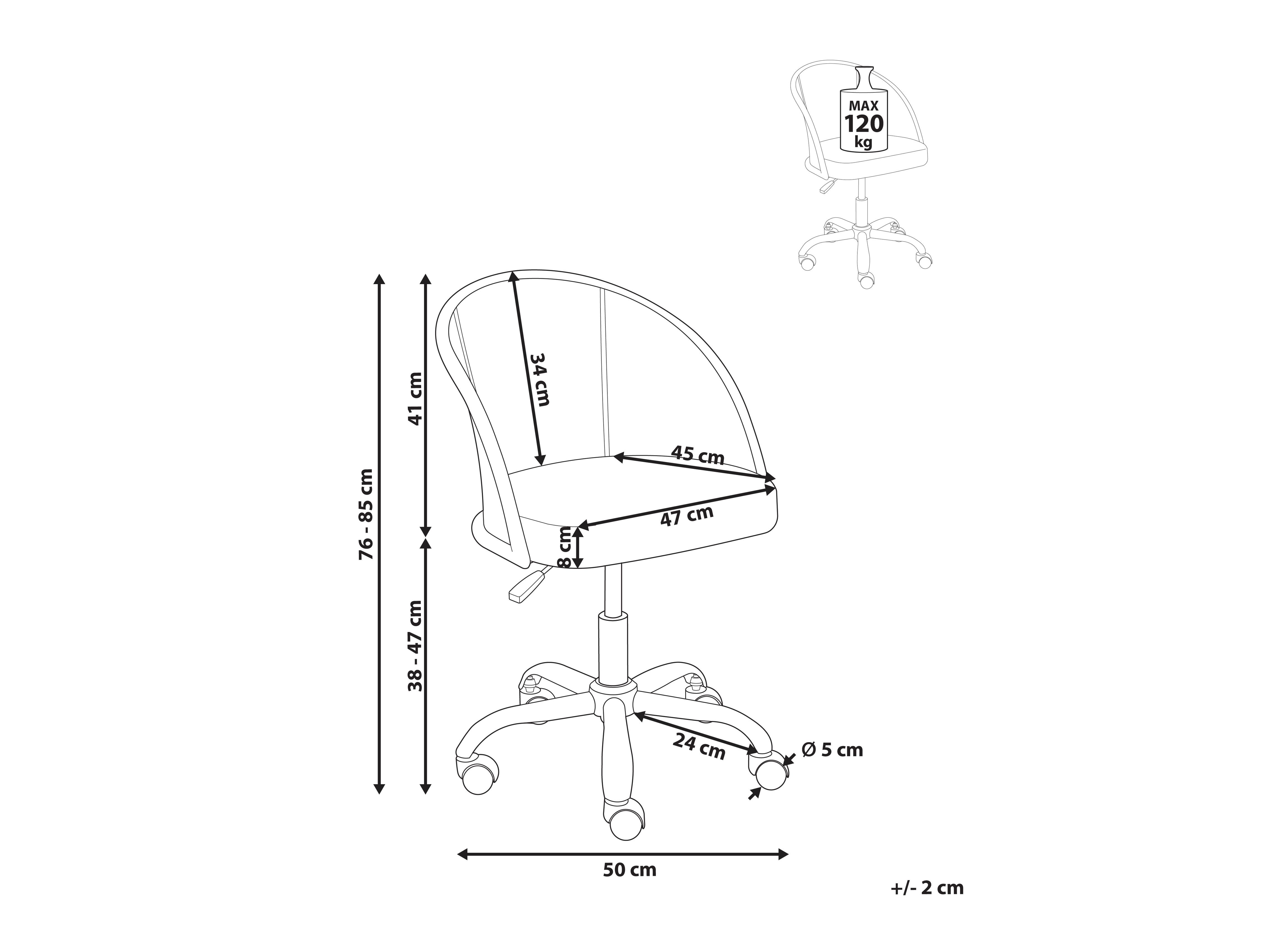 Офис стол Berwyn 2772 (Черен)