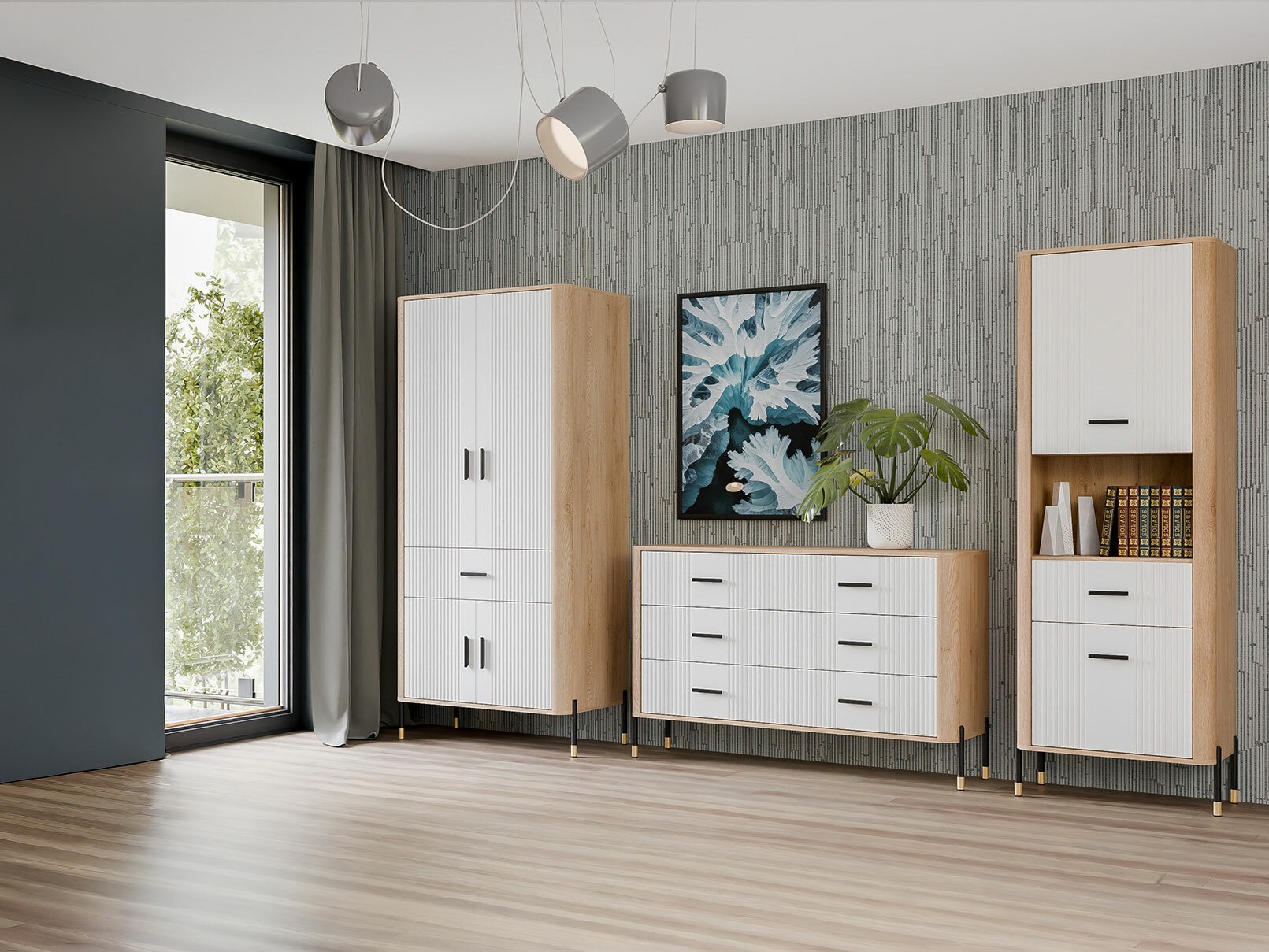 Гардероб Flosora 133 (Бял)