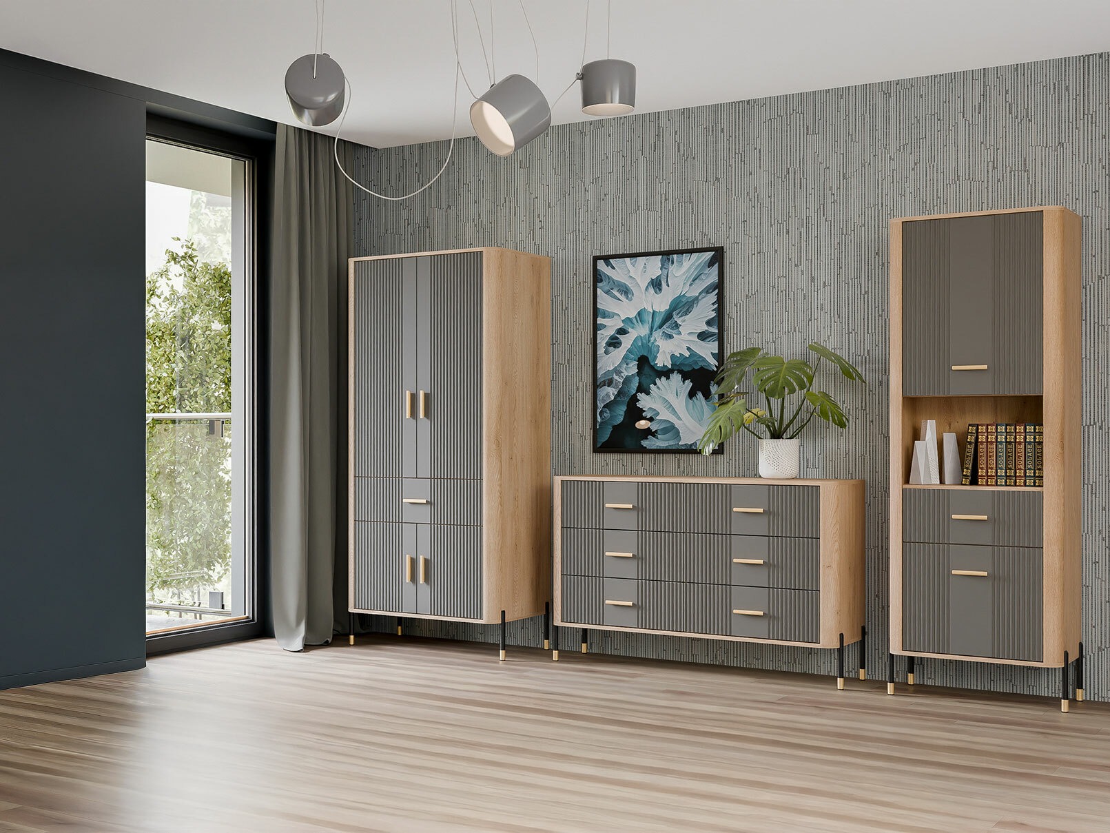 Гардероб Flosora 133 (Сив)