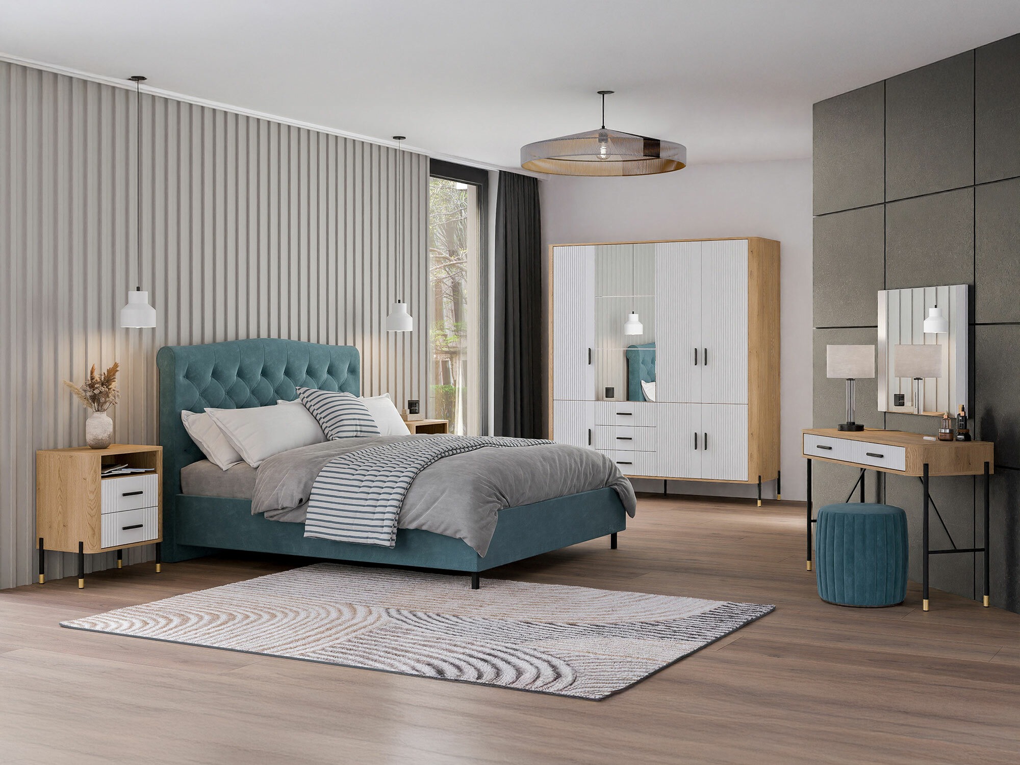 Гардероб Flosora 135 (Бял)