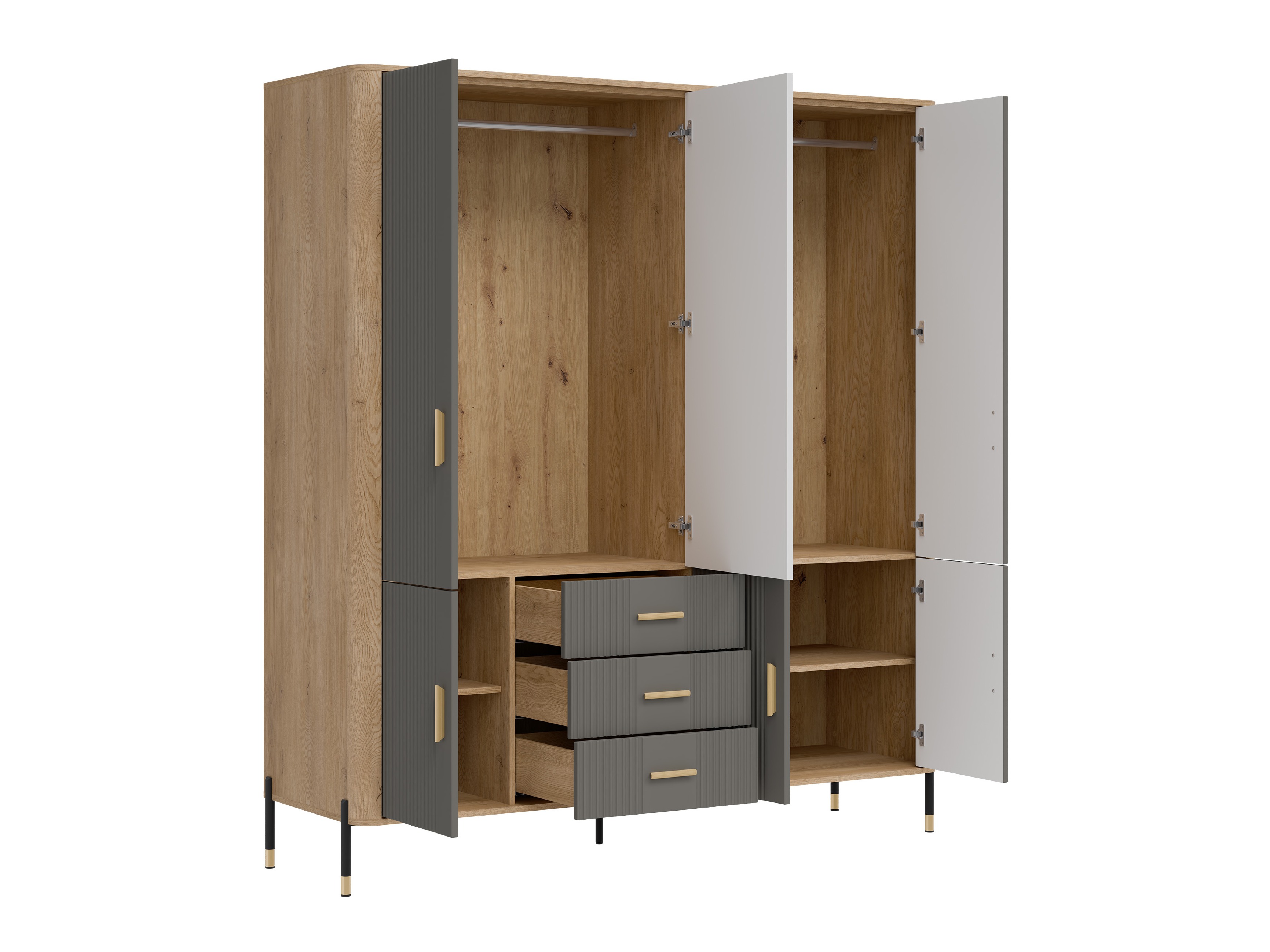 Гардероб Flosora 135 (Сив)