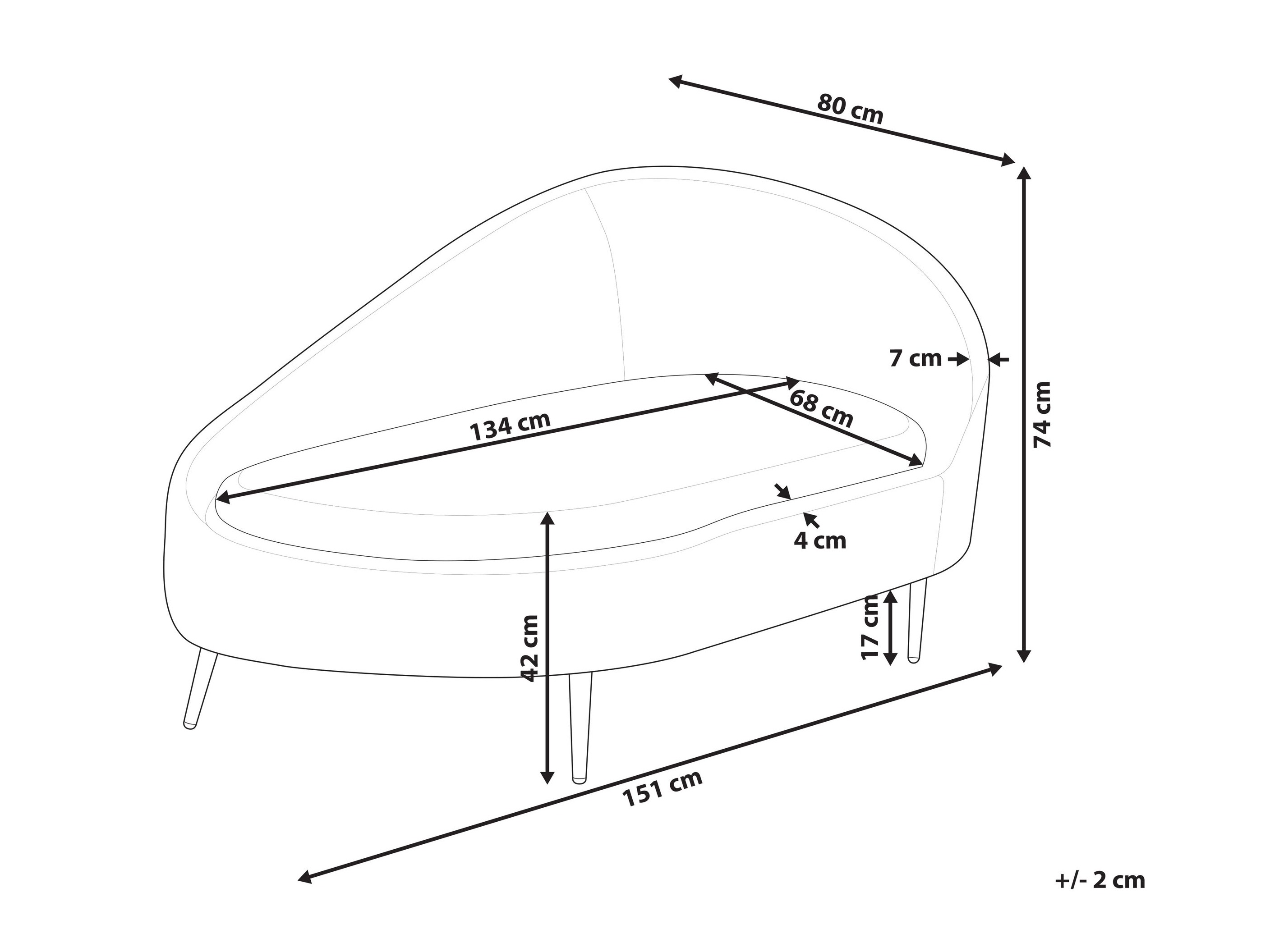 Кушетка Berwyn 2787 (Светлокафяво)
