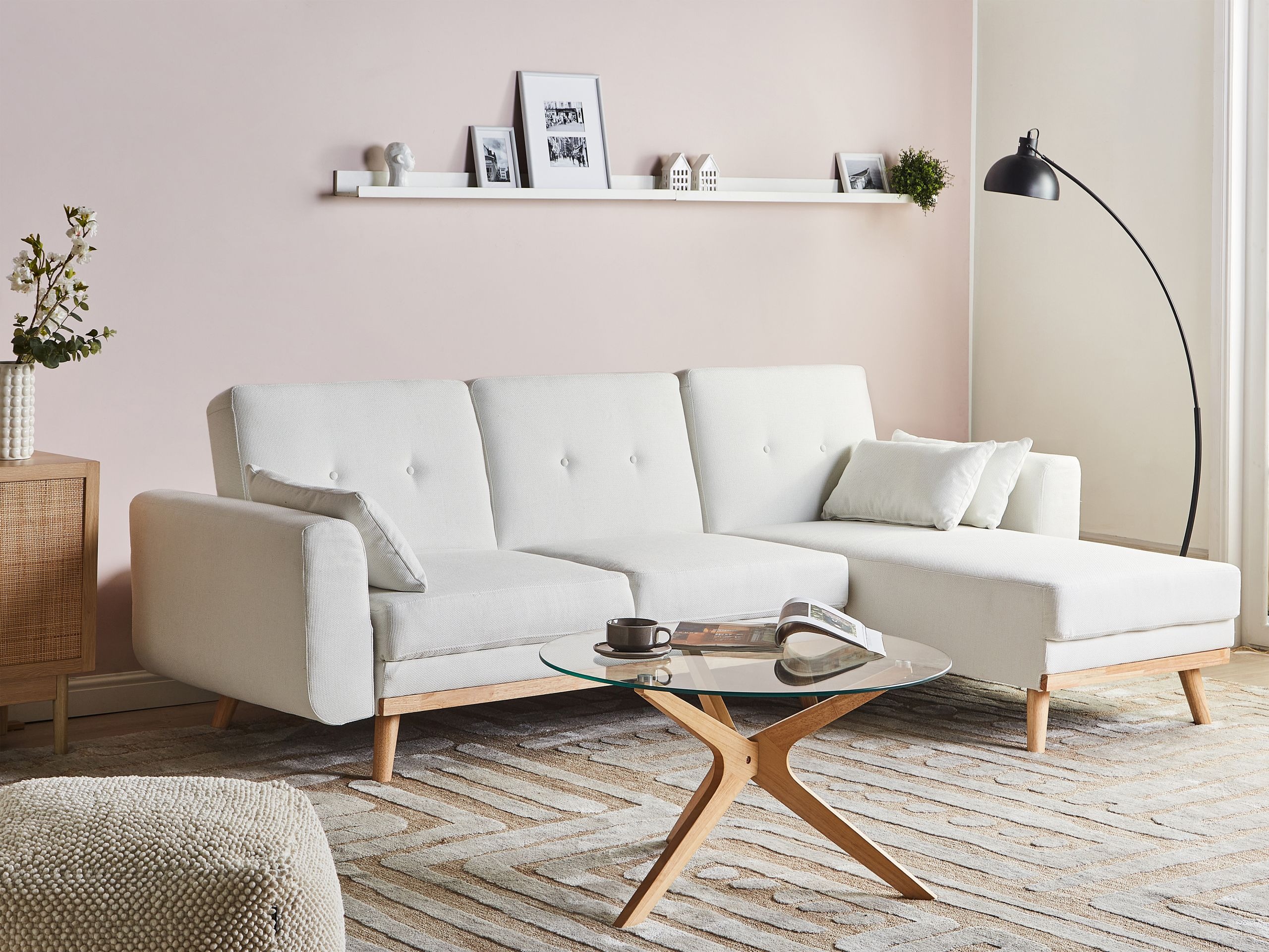 Ъглов диван Berwyn 2795 (Бял)