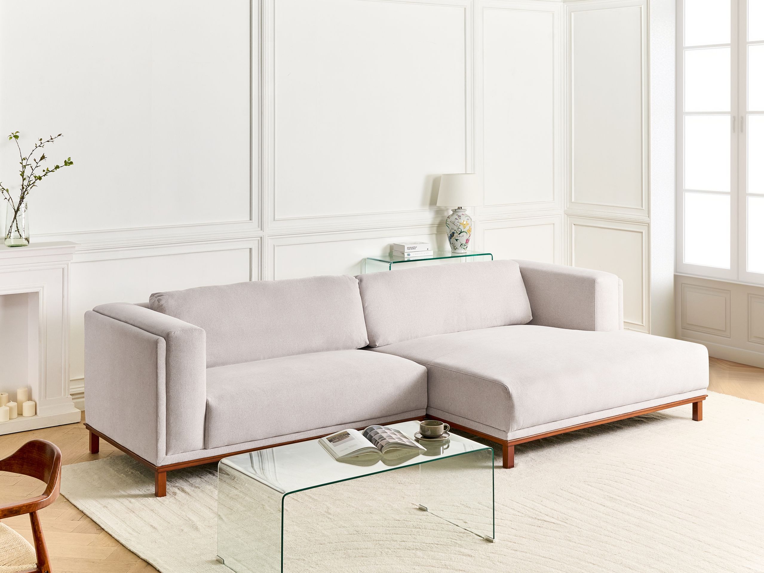 Ъглов диван Berwyn 2798 (Светло бежово)