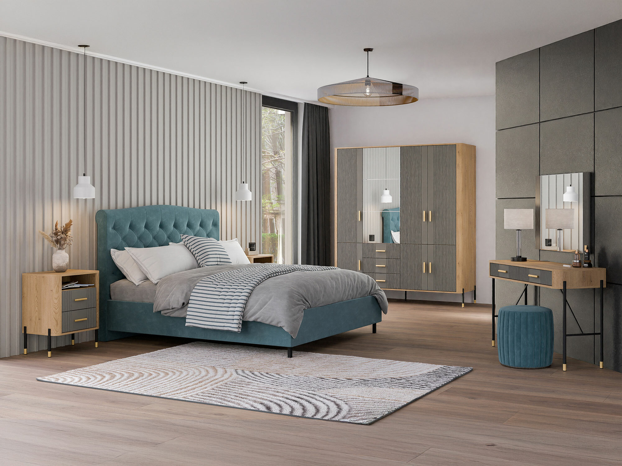 Тоалетка Flosora 137 (Сив)