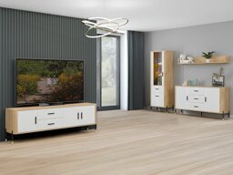 Комплект за хол Flosora 148 (Бял)