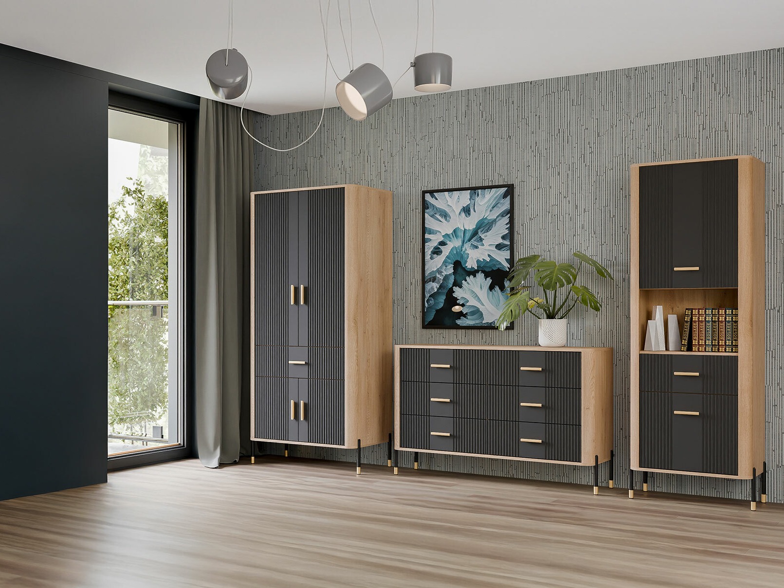 Комплект за хол Flosora 149 (Антрацит)