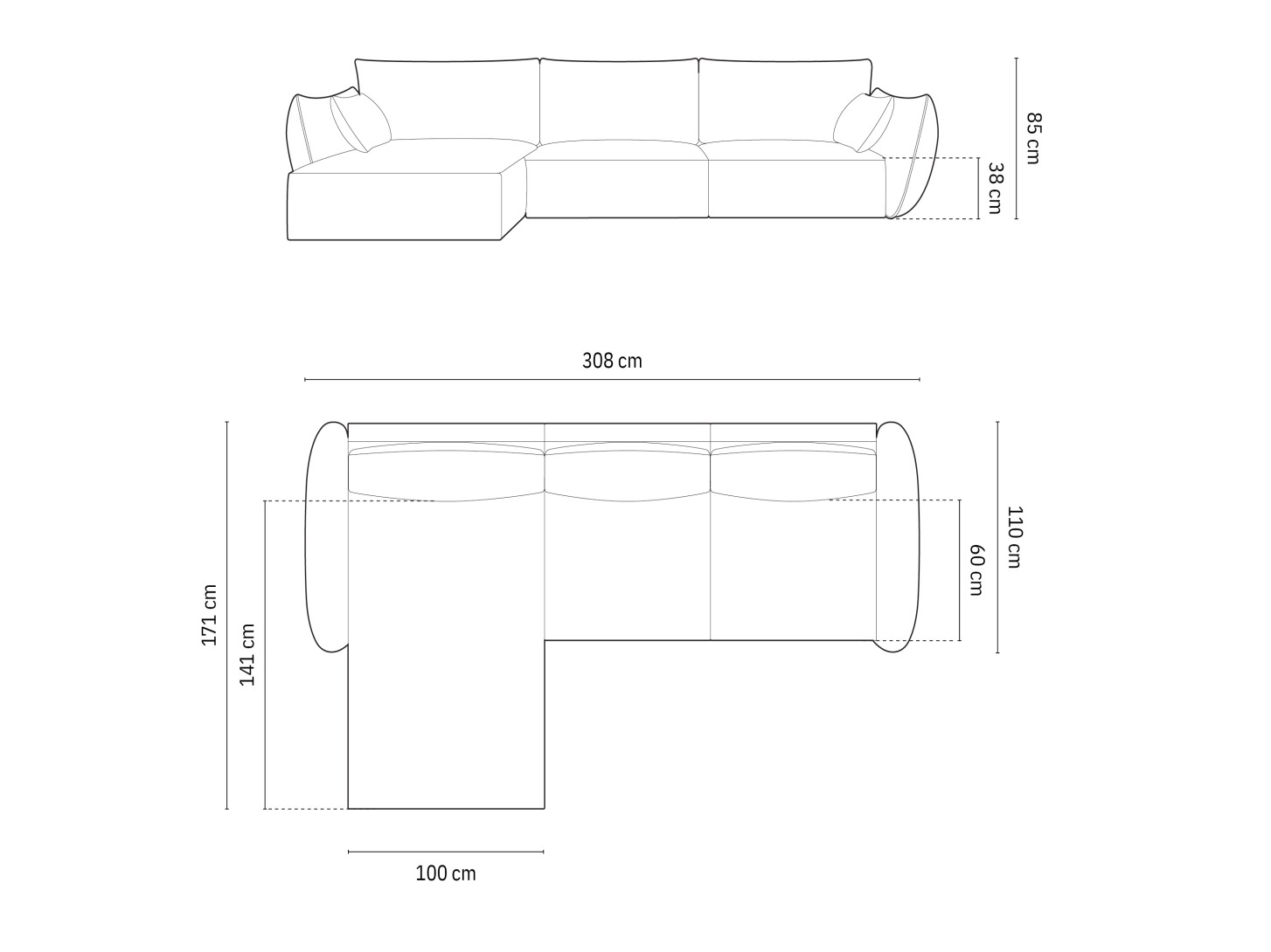 Ъглов диван Belenoe 105 (Bluvel 19)