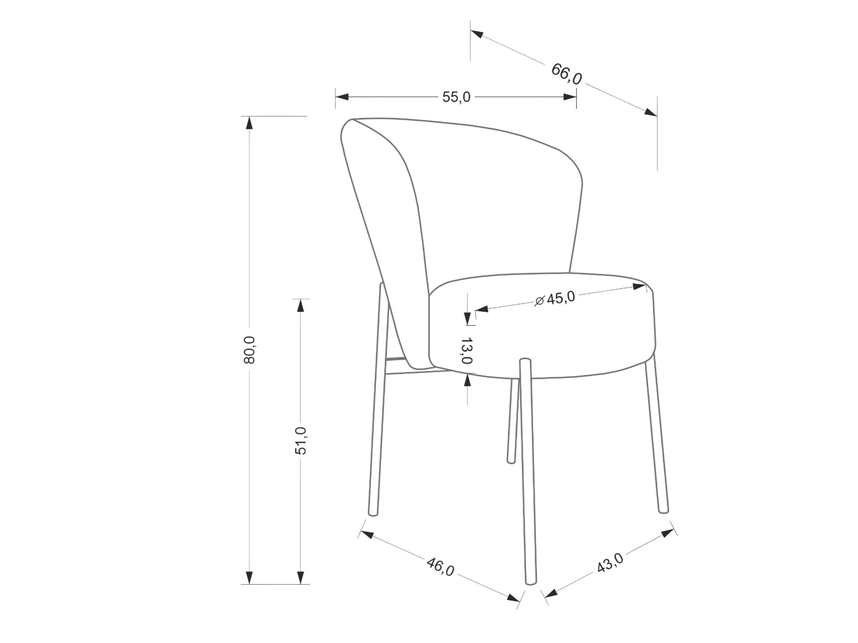 Стол Houston 2034 (Сив)