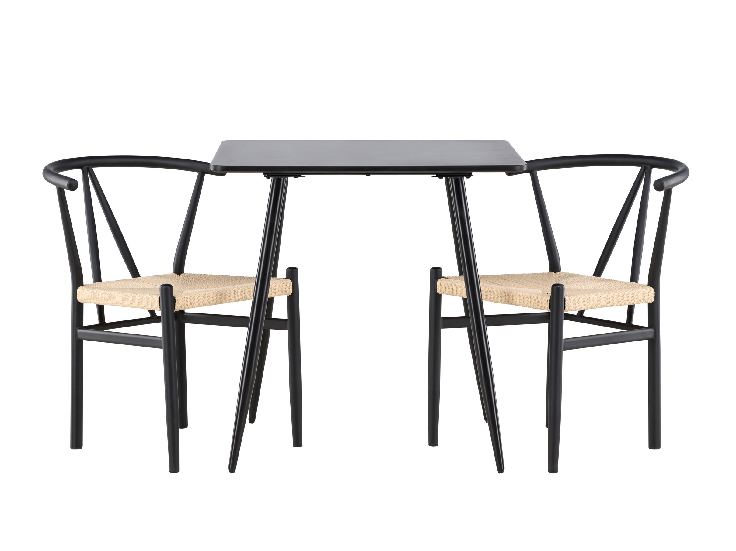 Маса и столове за трапезария Dallas 4920 (Черен + Светлокафяво)