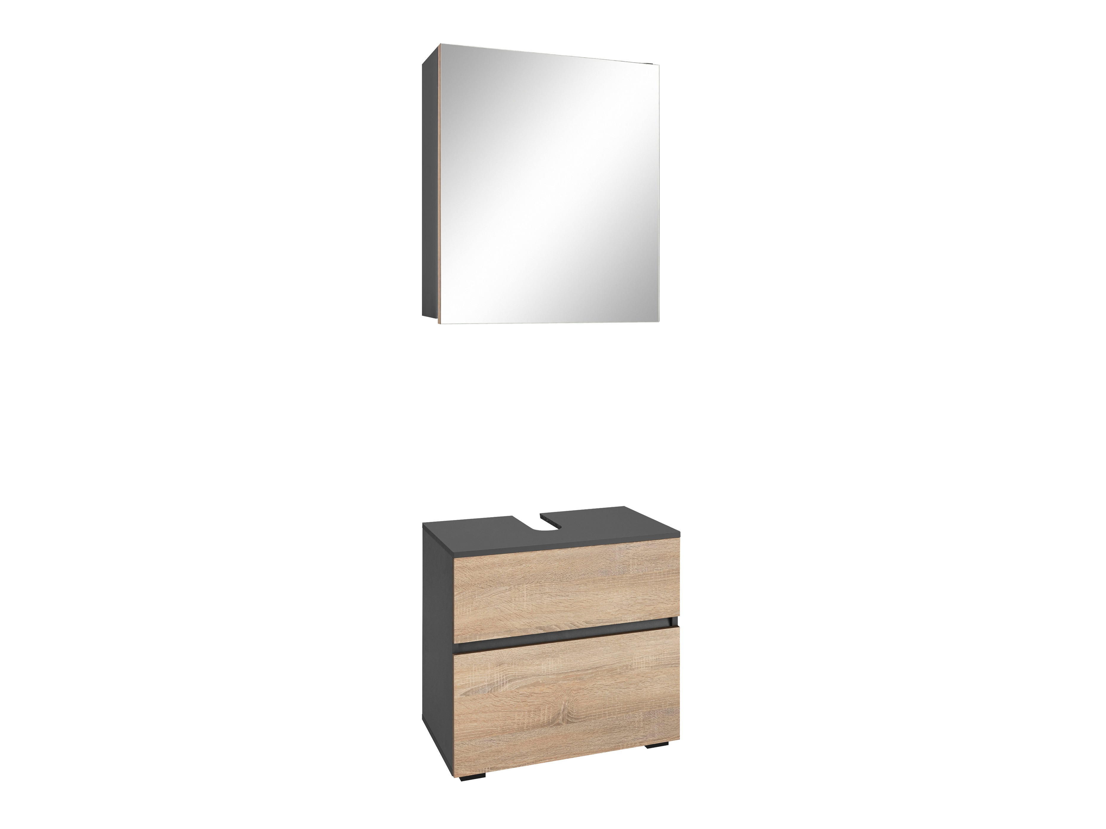 Комплект за баня Soncamu 117 (Антрацит + Дъб)