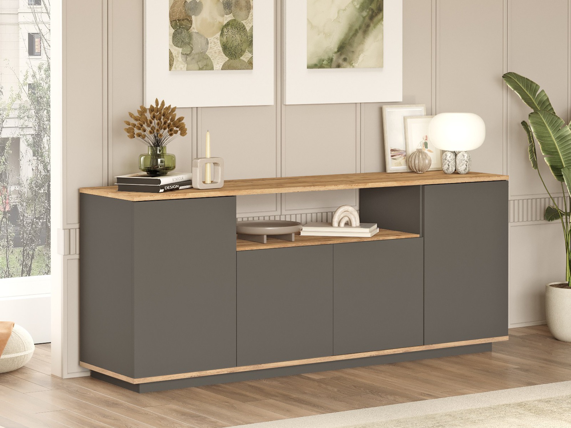 Шкаф Kailua 2660 (Антрацит + Бор)